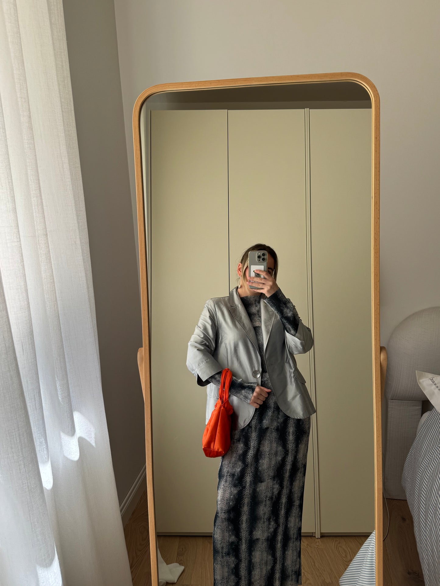 Pure silk silver jacket