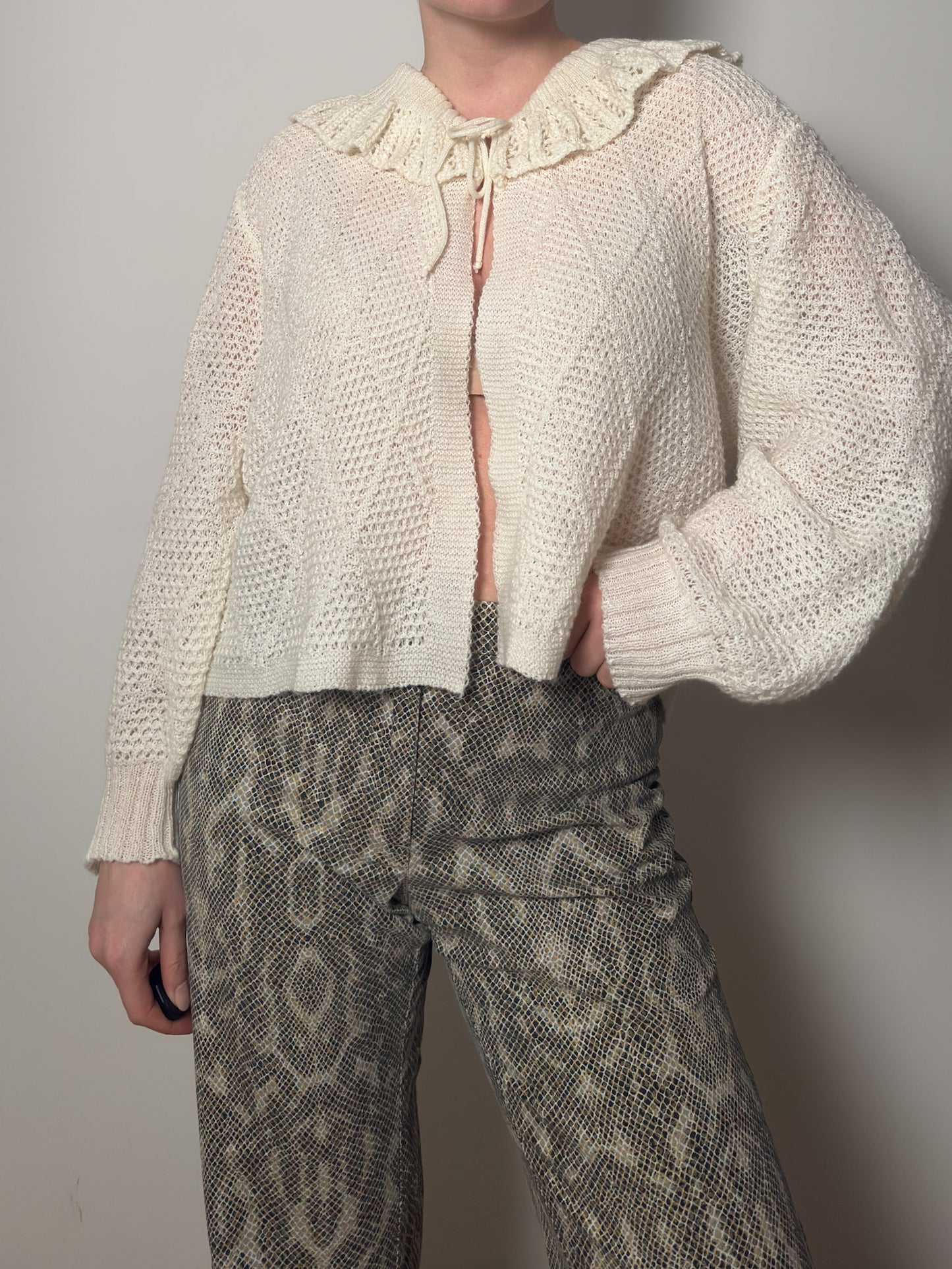Wool blend ivory cardigan