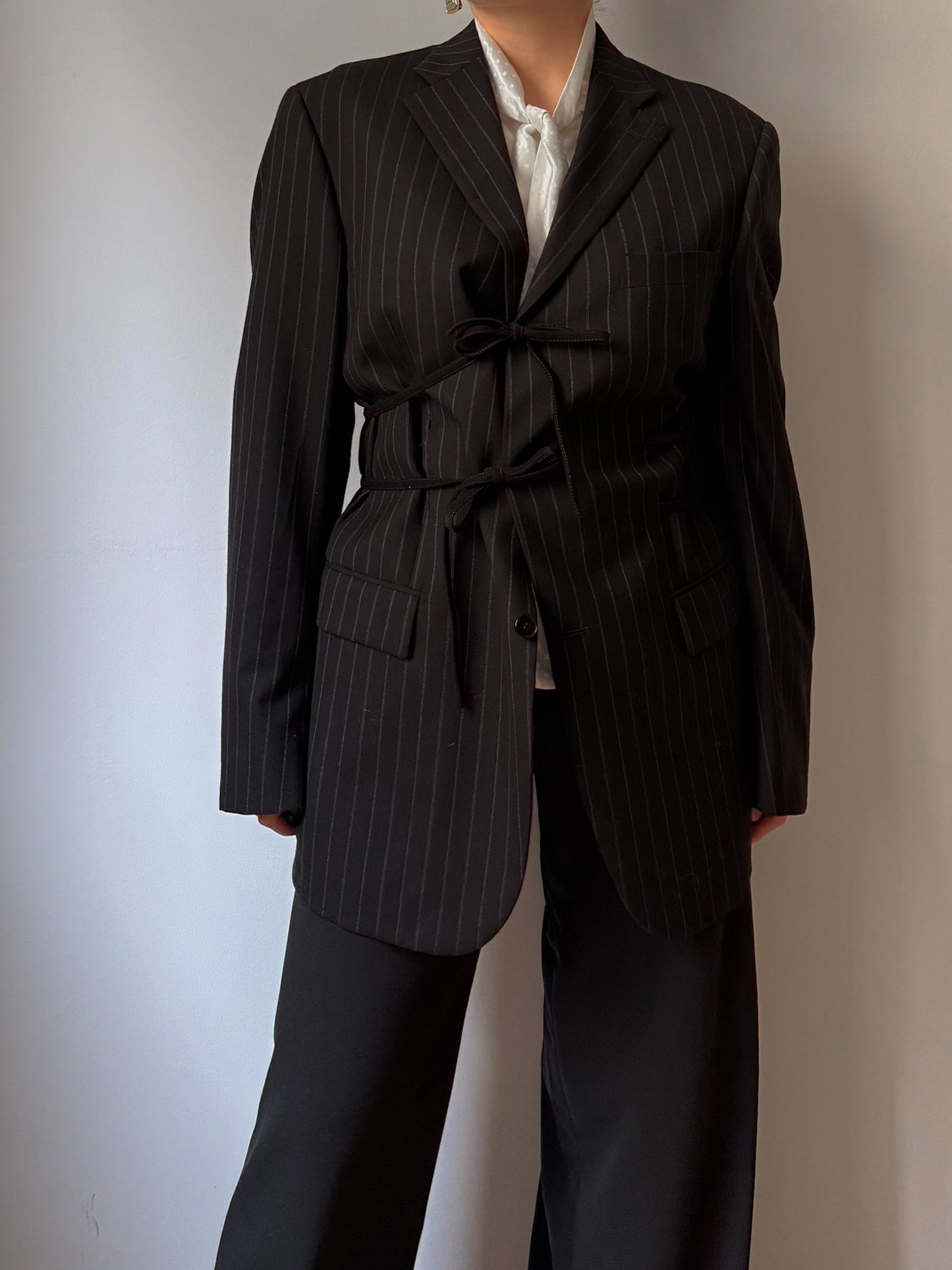 Brando pinstriped black blazer