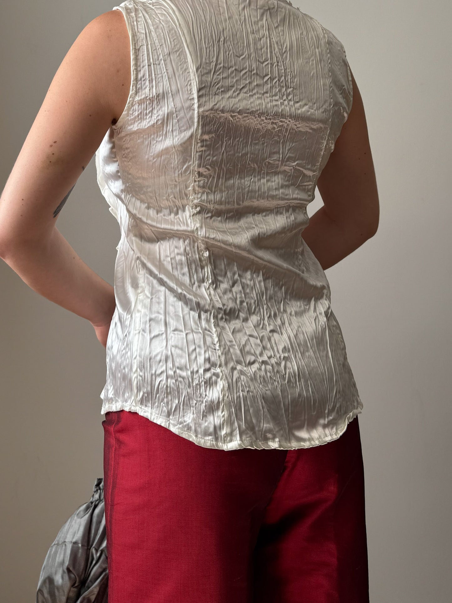 Satin ivory top