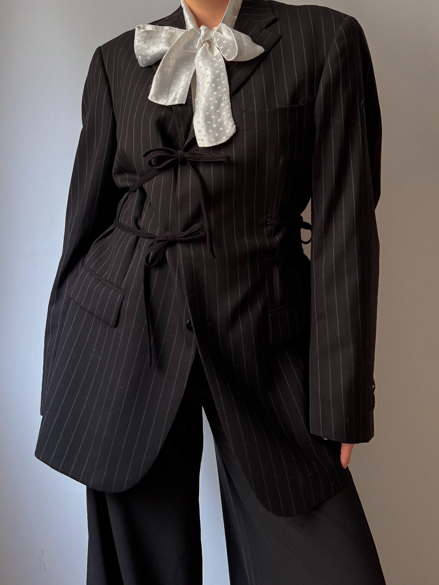 Brando pinstriped black blazer