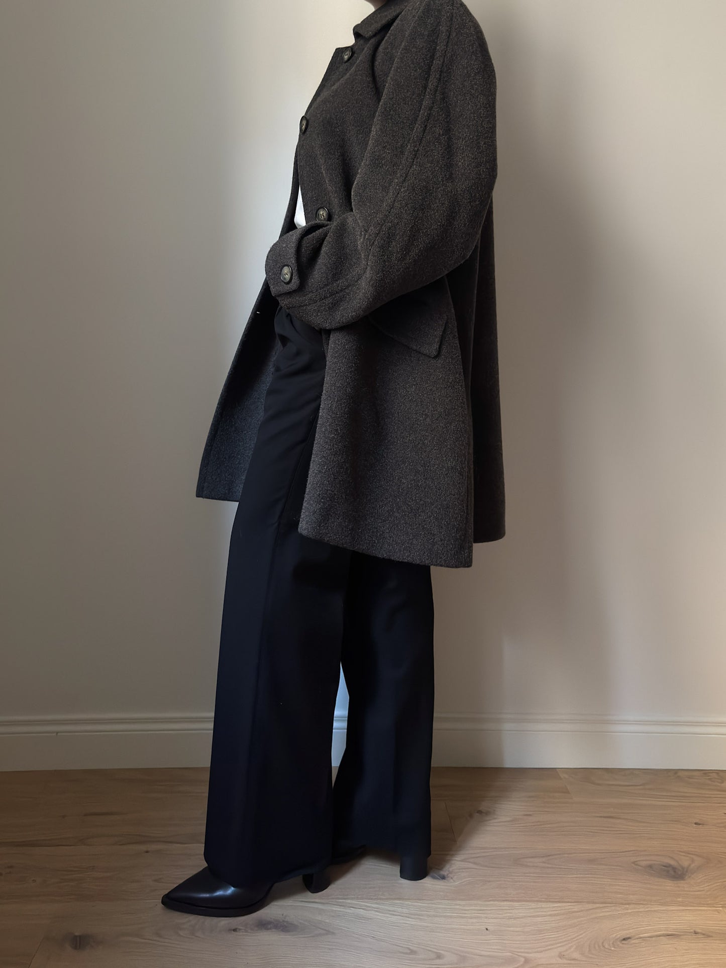Wool and alpaca grey caban