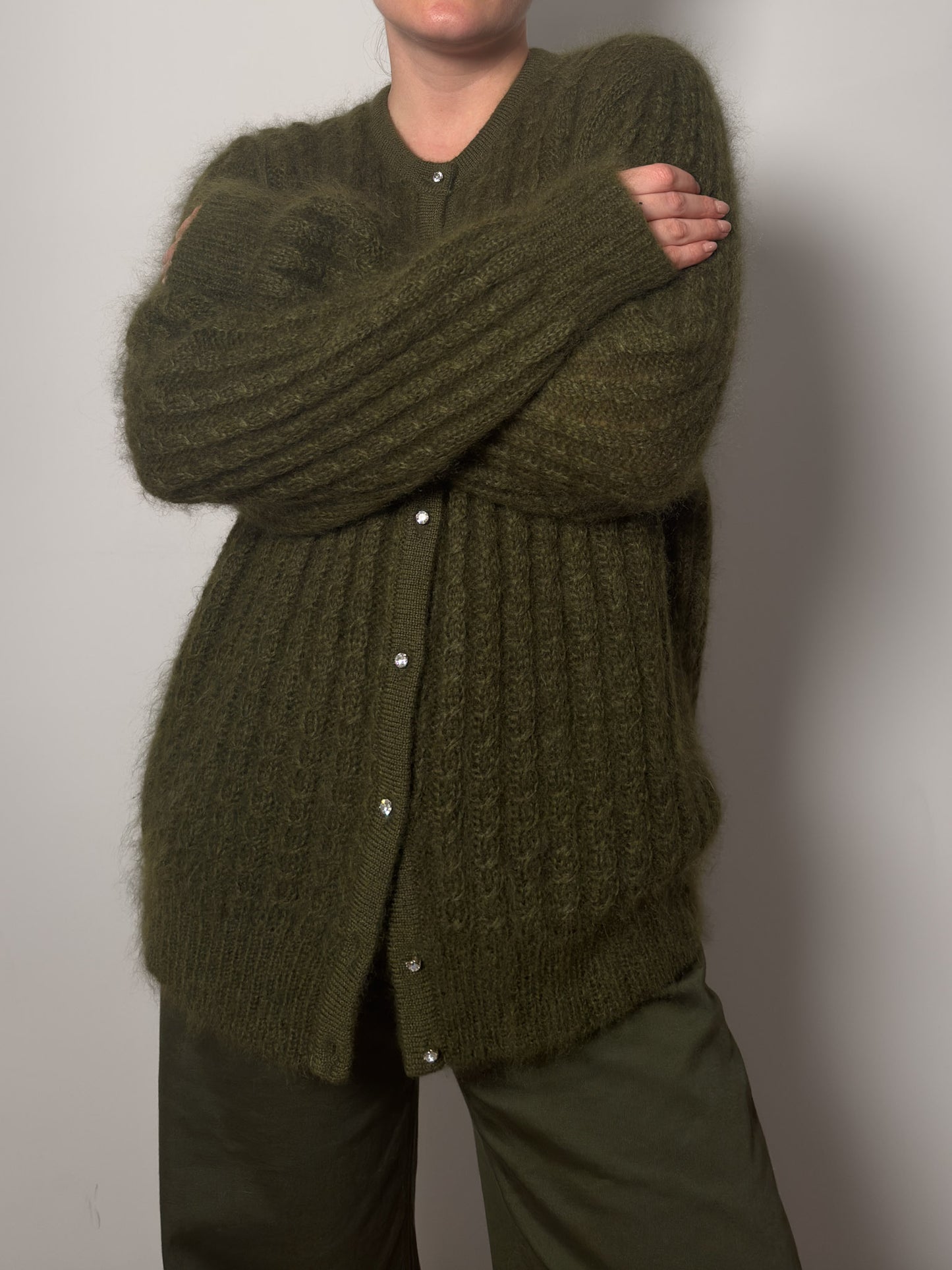 Super kid mohair grey cardigan