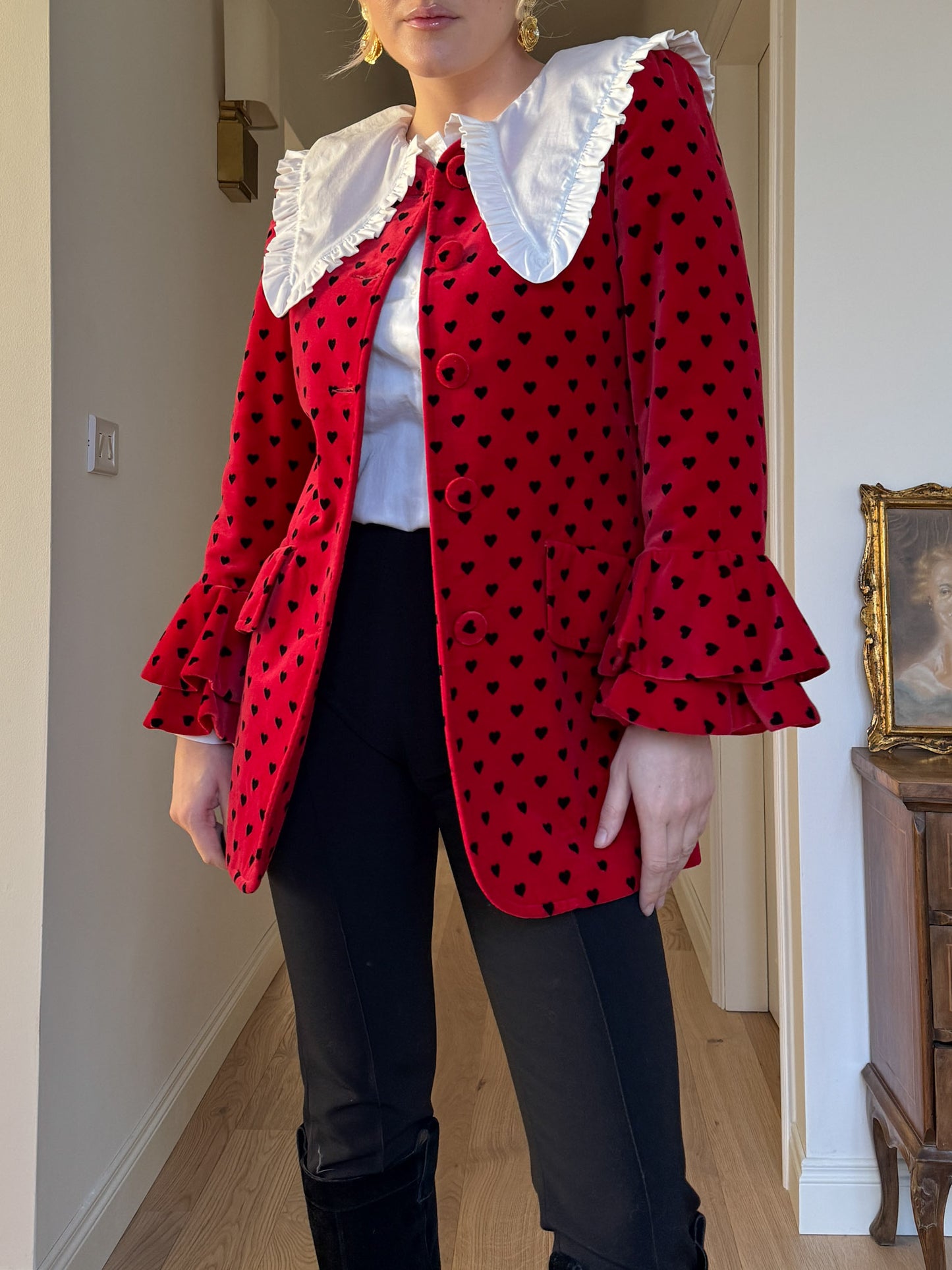Velvet red and black jacket