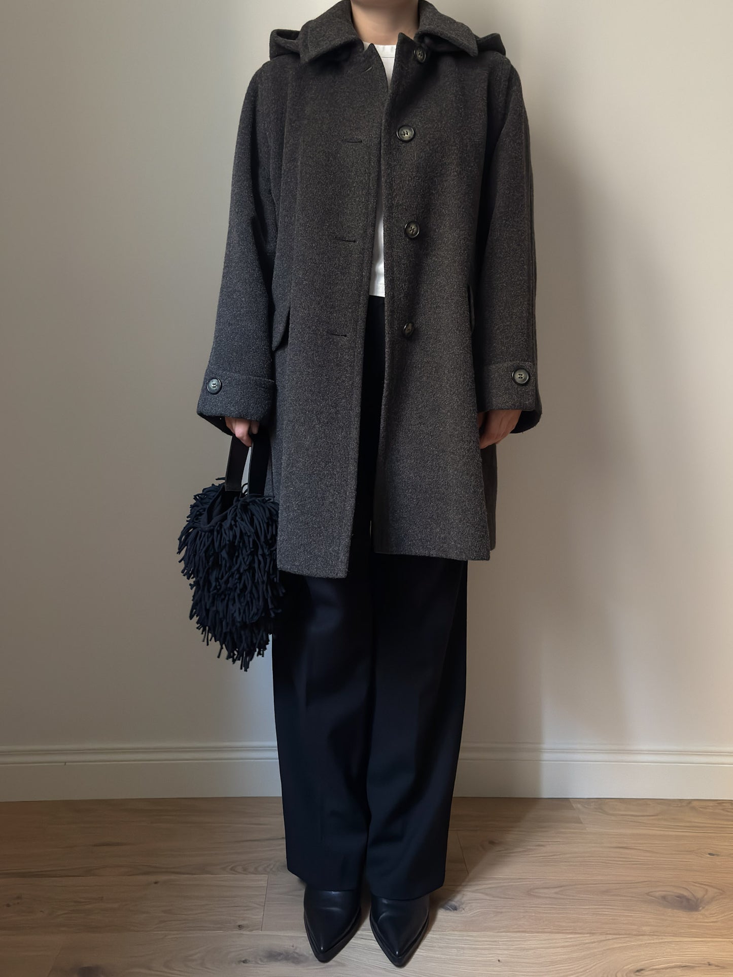 Wool and alpaca grey caban