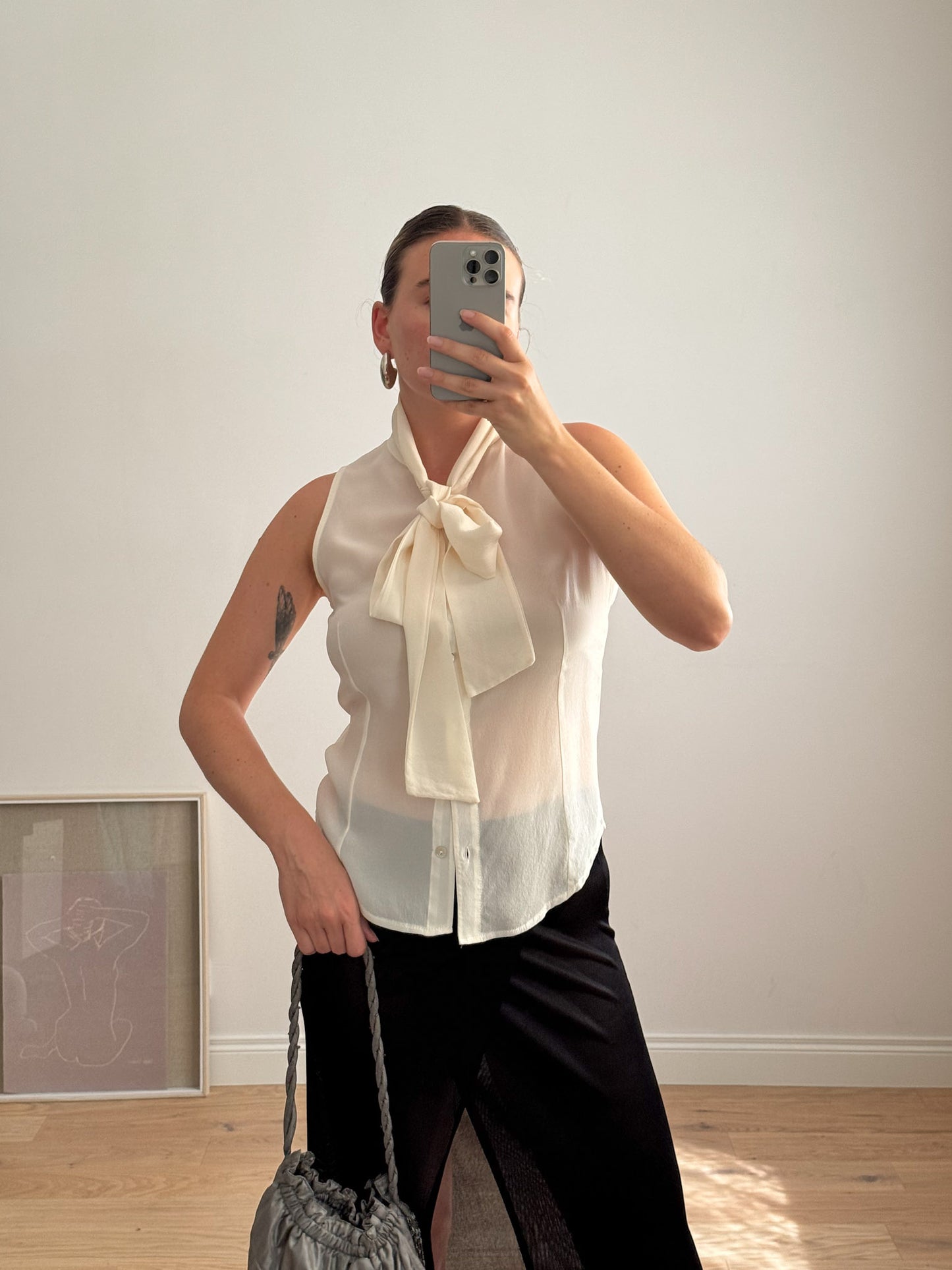 Pure silk ivory top