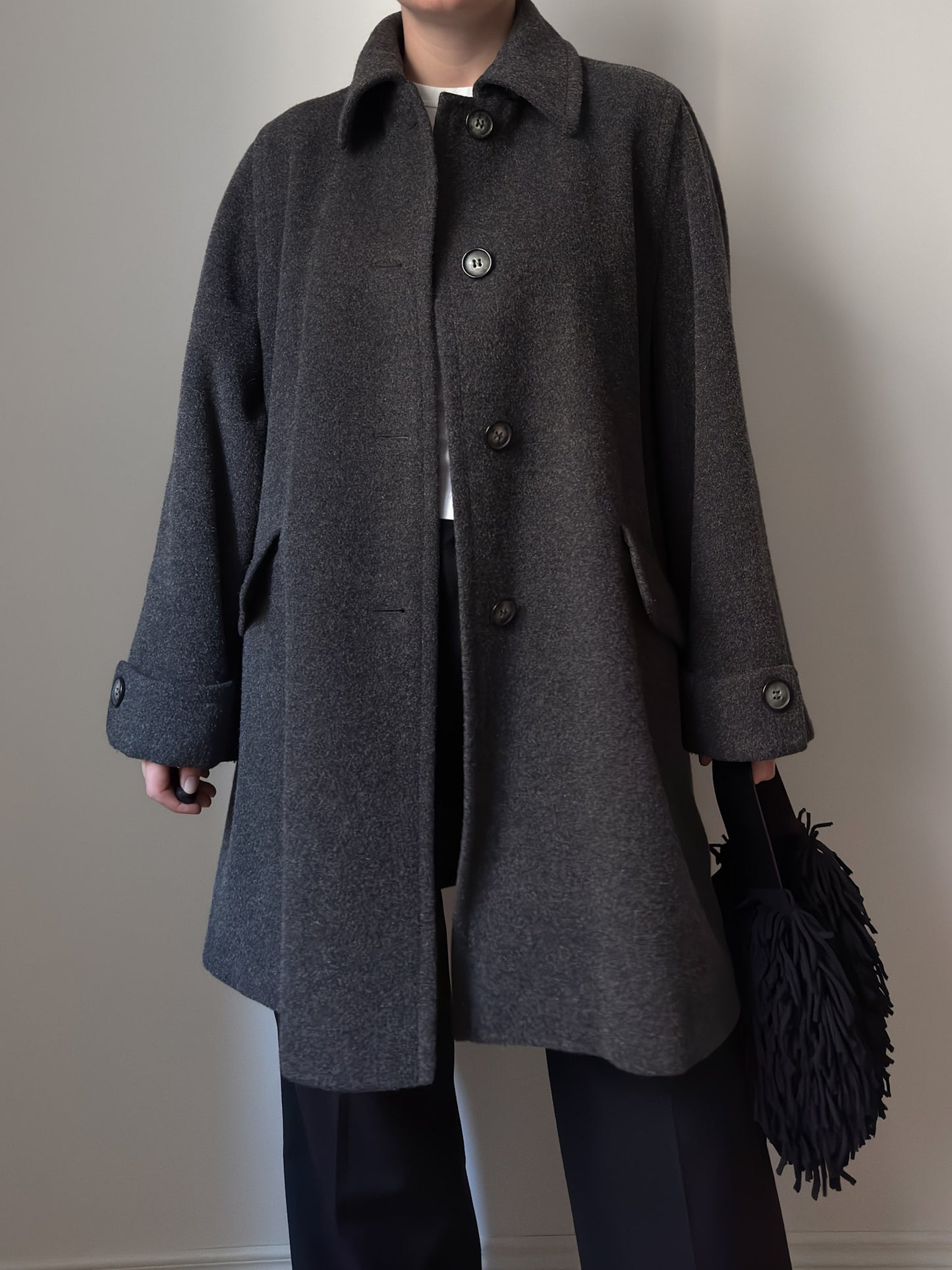 Wool and alpaca grey caban