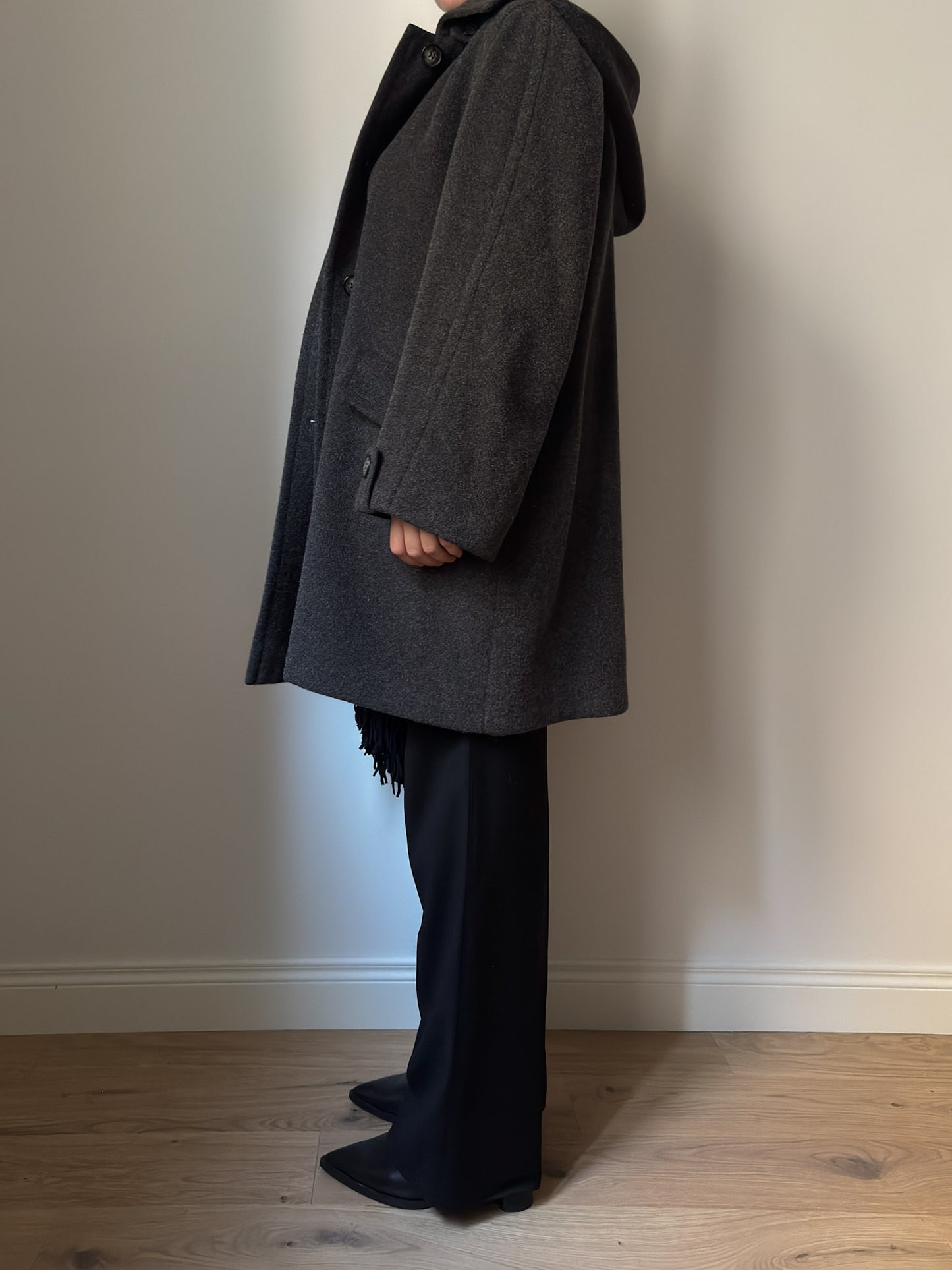 Wool and alpaca grey caban