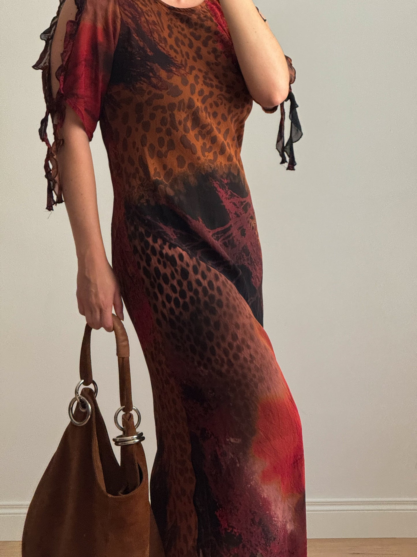 Pure viscose animalier dress