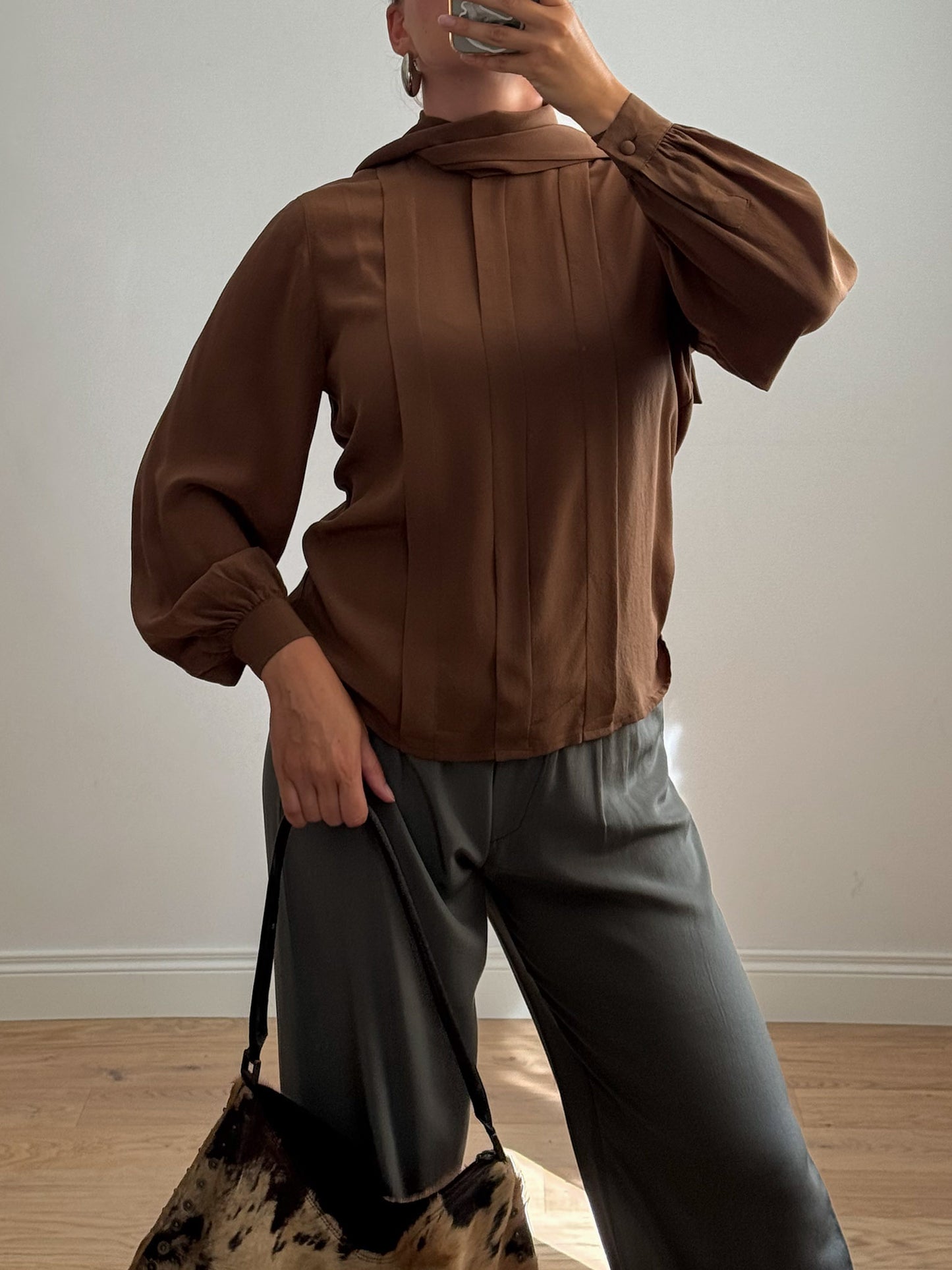 Pure silk brown blouse