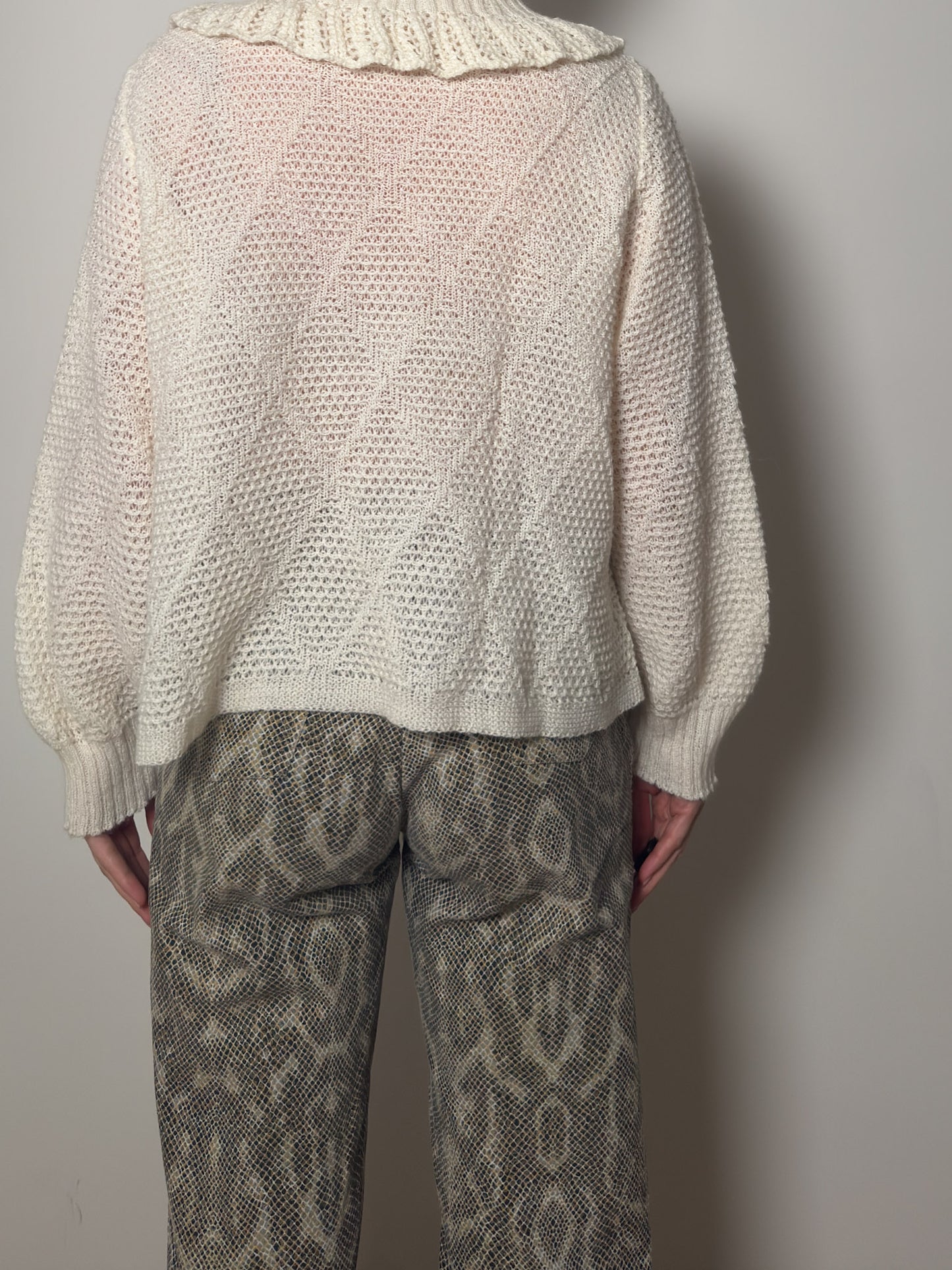 Wool blend ivory cardigan