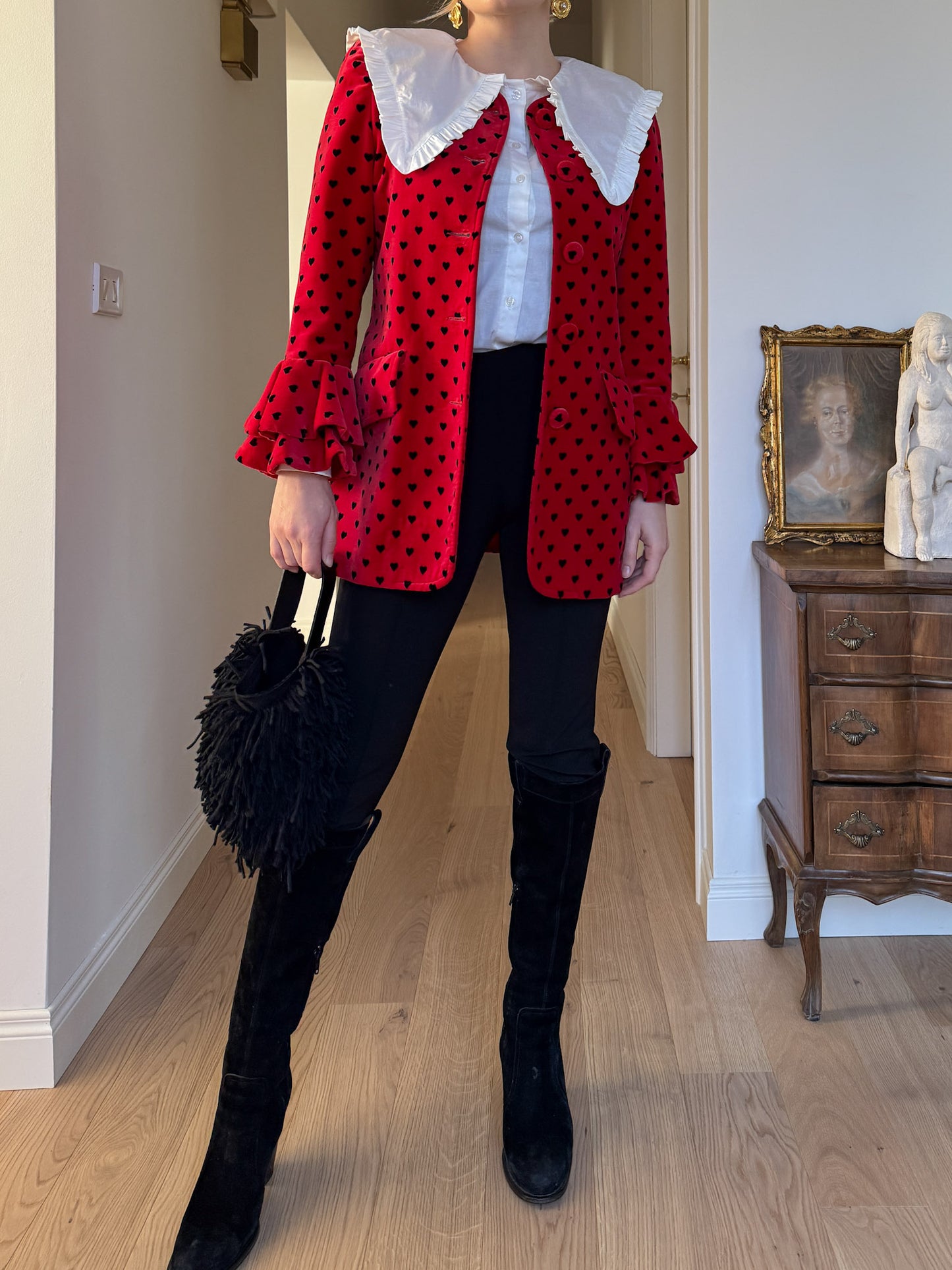Velvet red and black jacket
