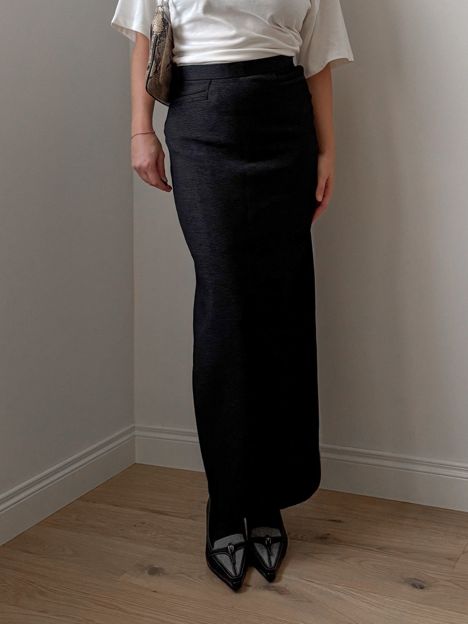 Anthracite longuette skirt
