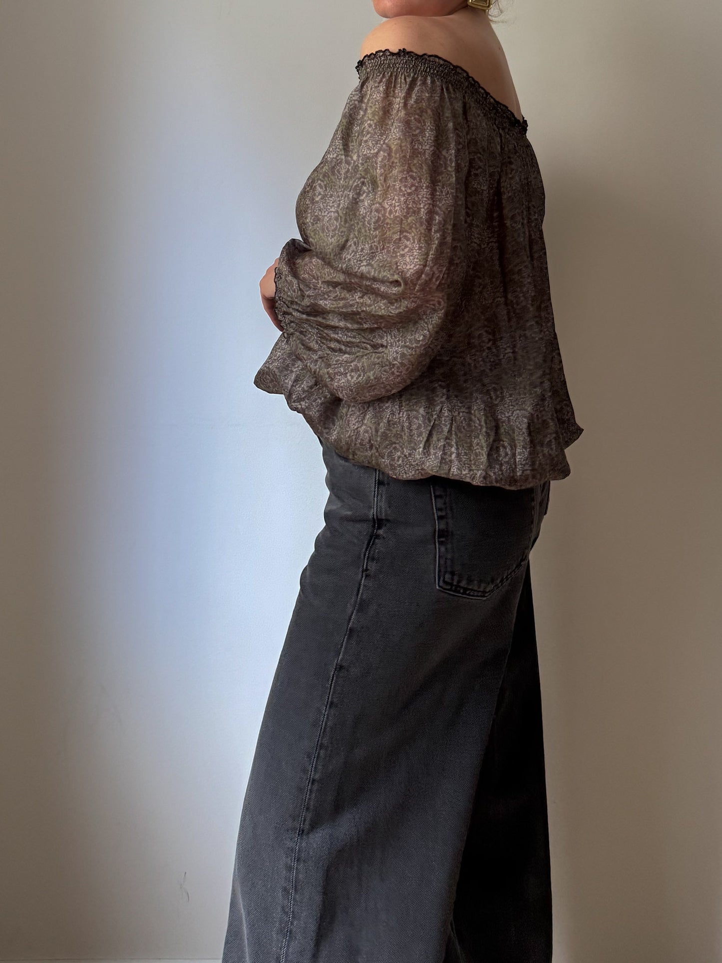 Pure silk printed blouse
