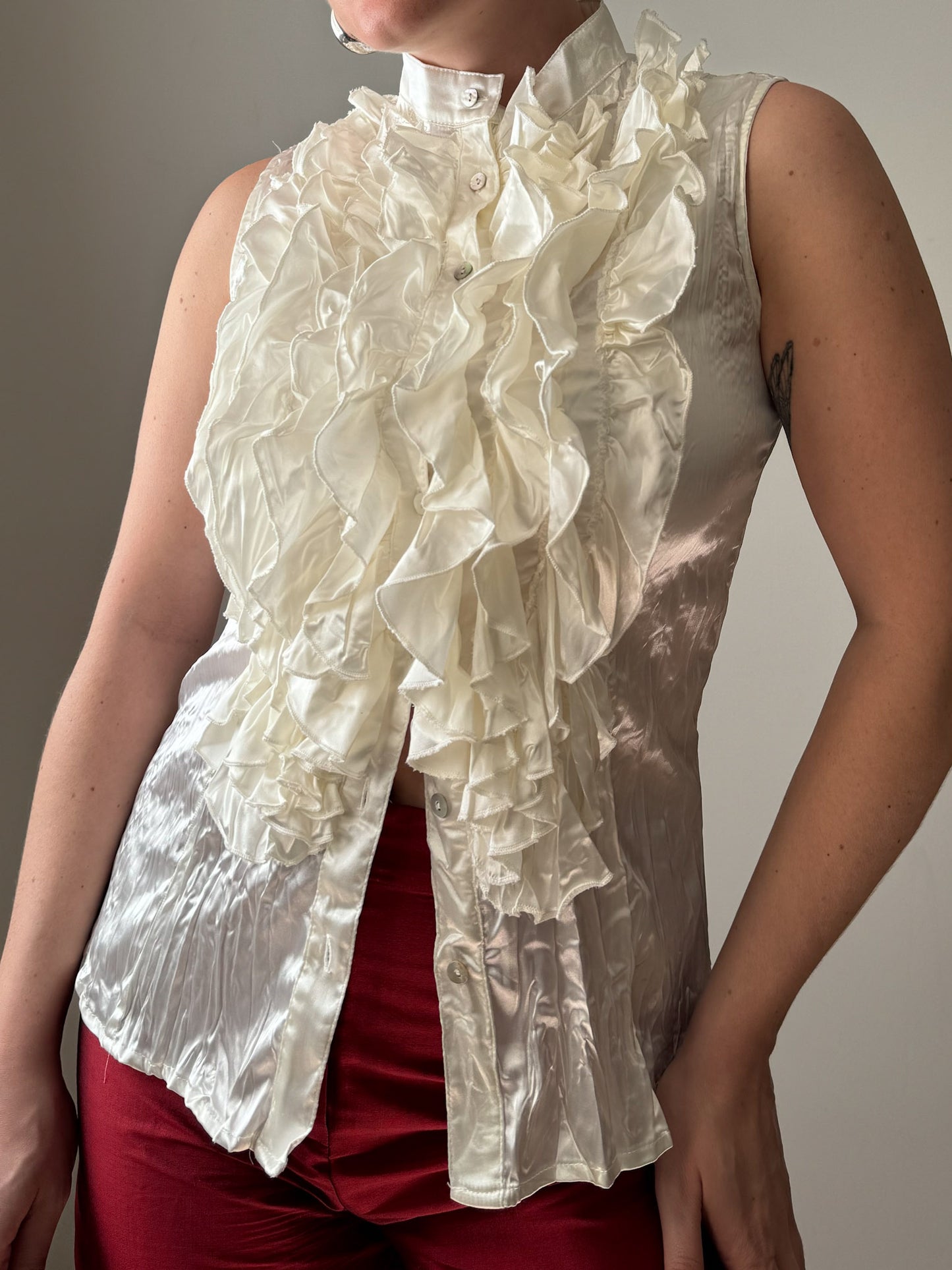 Satin ivory top