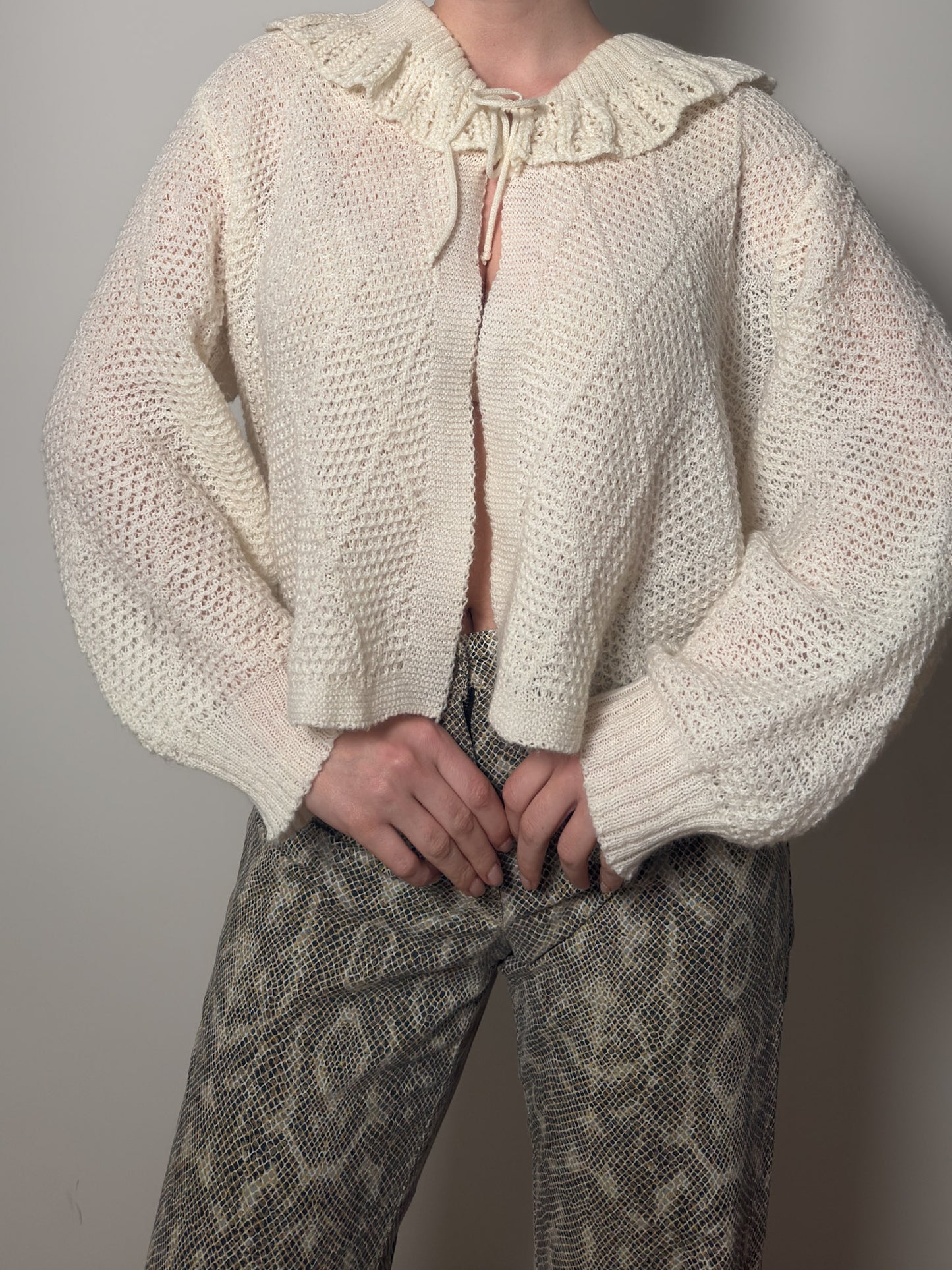 Wool blend ivory cardigan