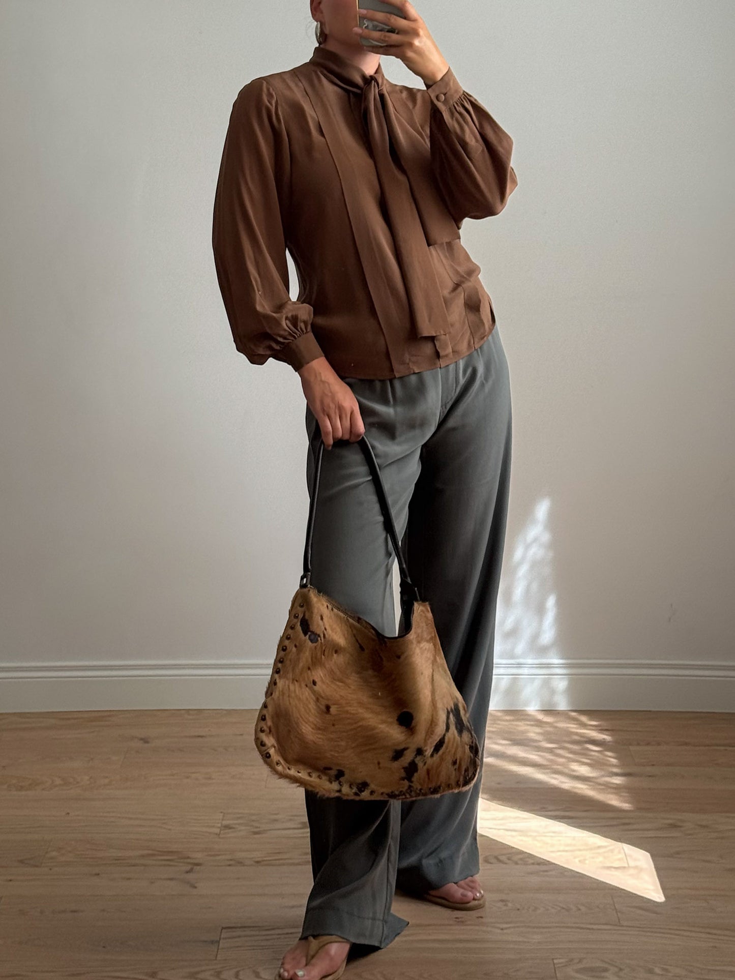 Pure silk brown blouse