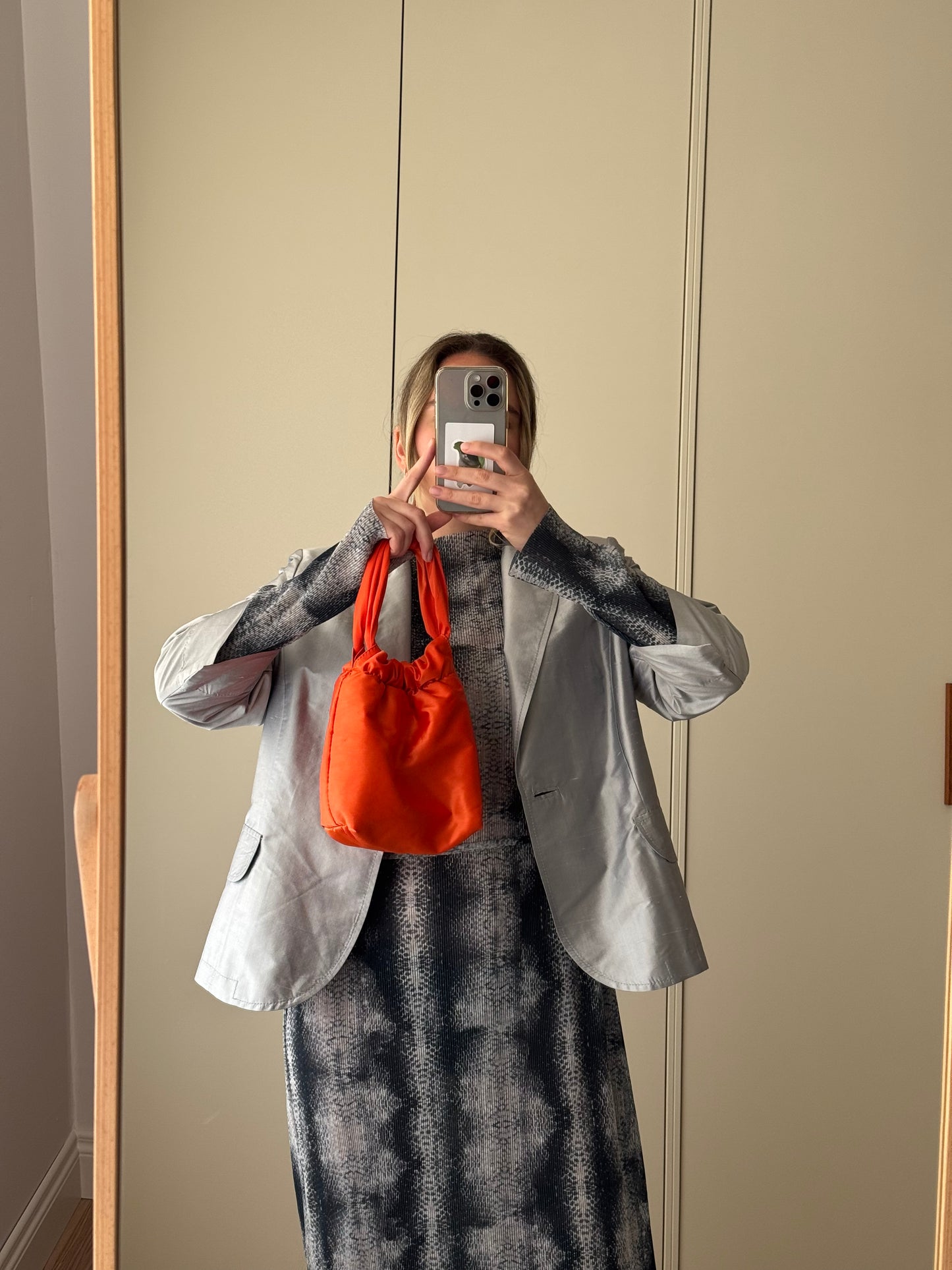 Pure silk silver jacket
