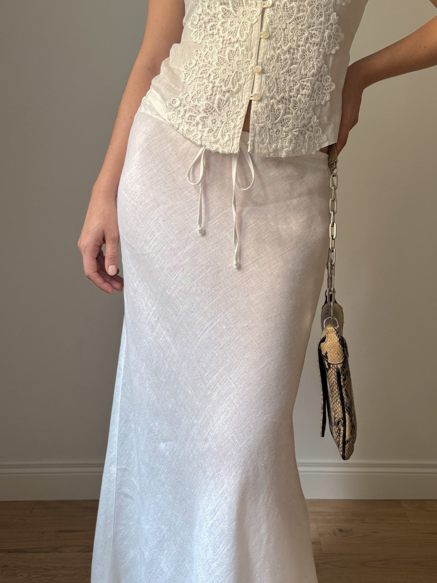 Armani Jeans pure linen white skirt
