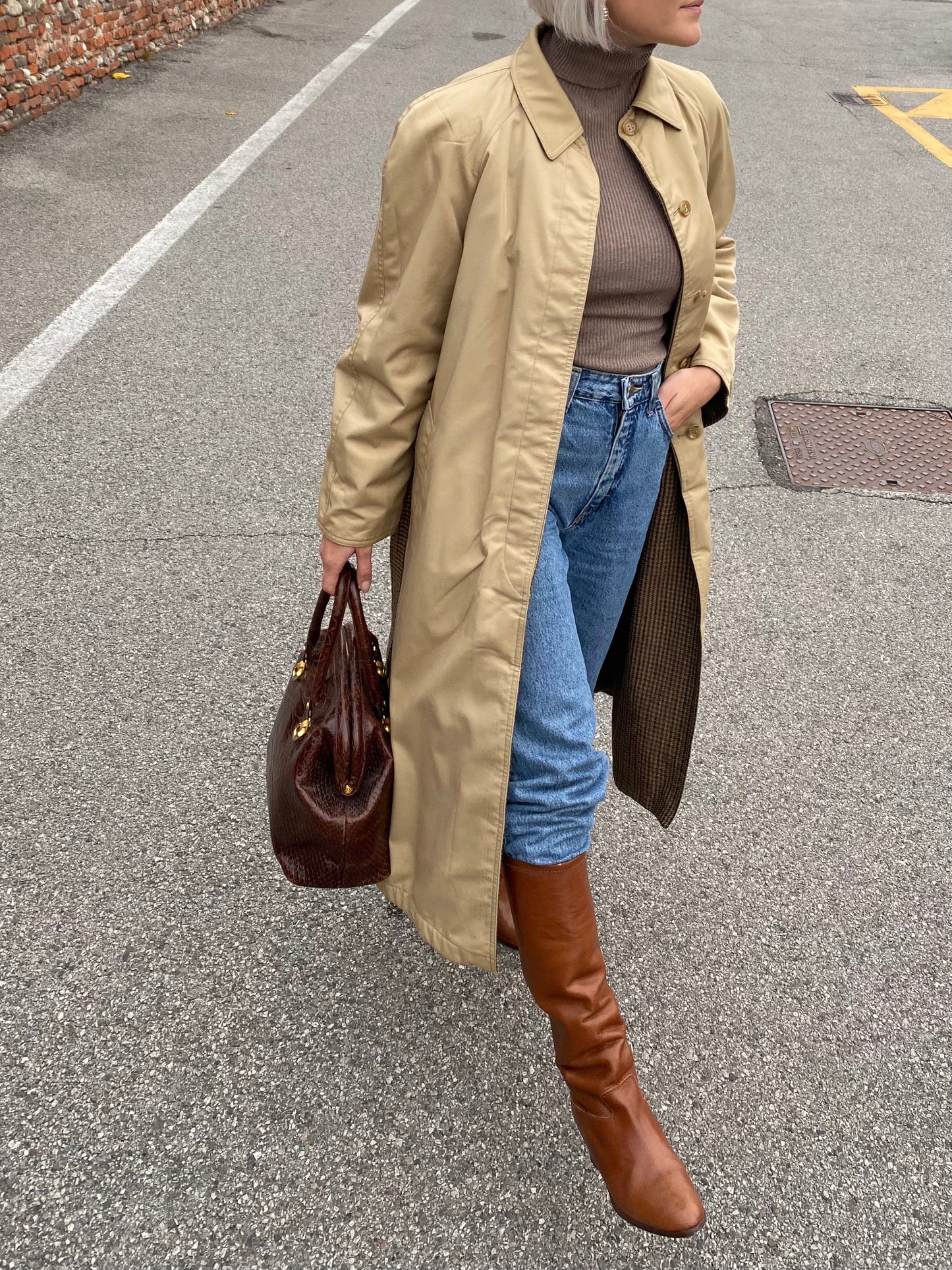 Trench reversibile in lana