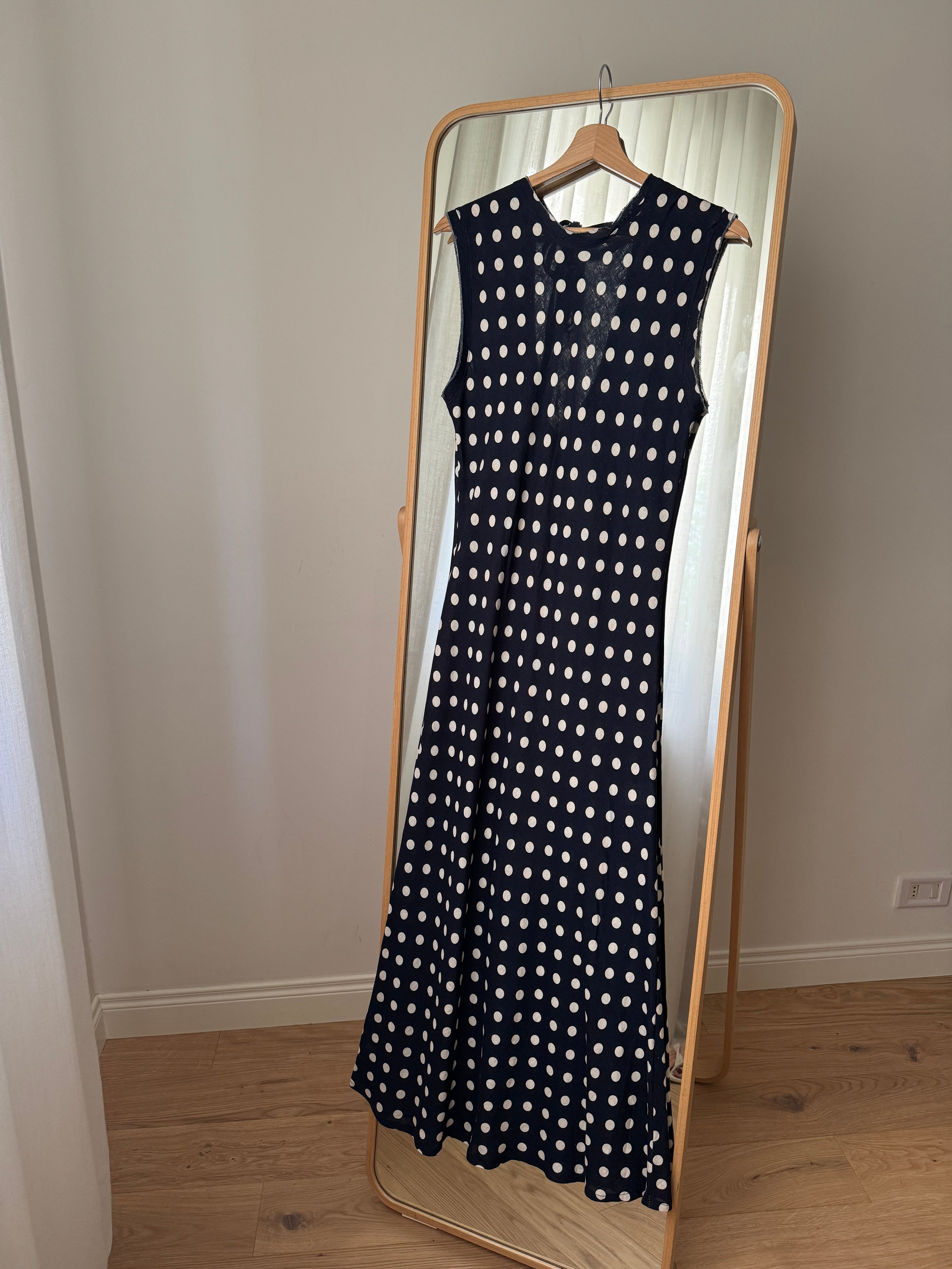 PRE ORDER - Abito pois in lino e viscosa (Blu e avorio)