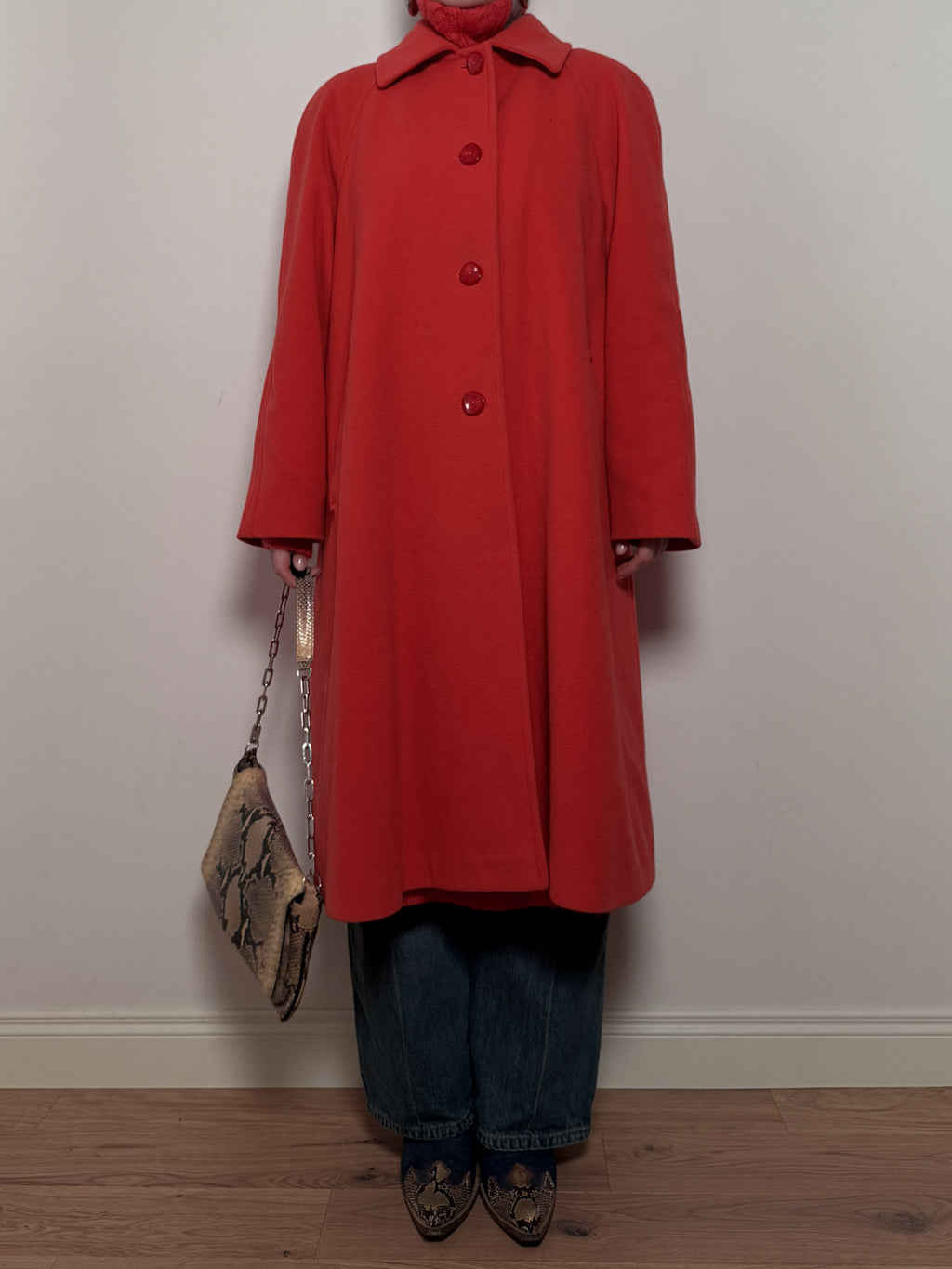 Pure virgin wool coral coat