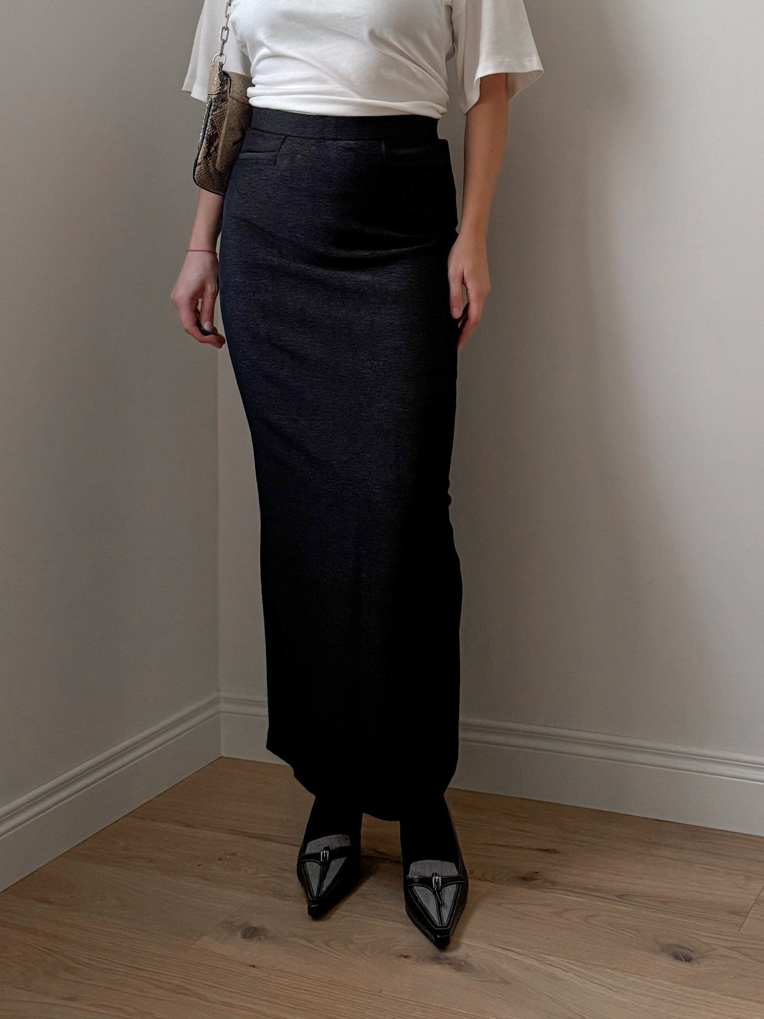 Anthracite longuette skirt