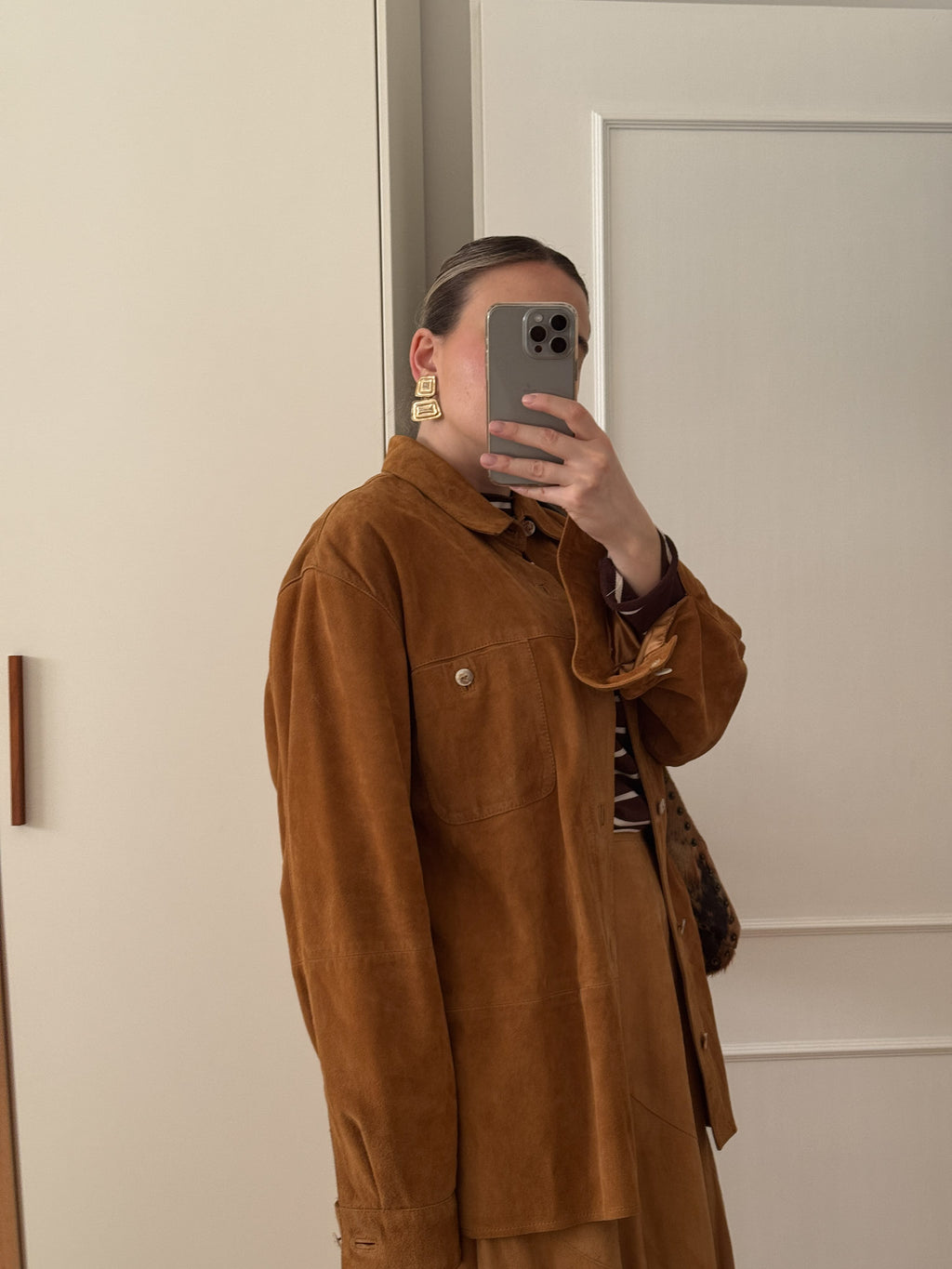 Real suede camel jacket