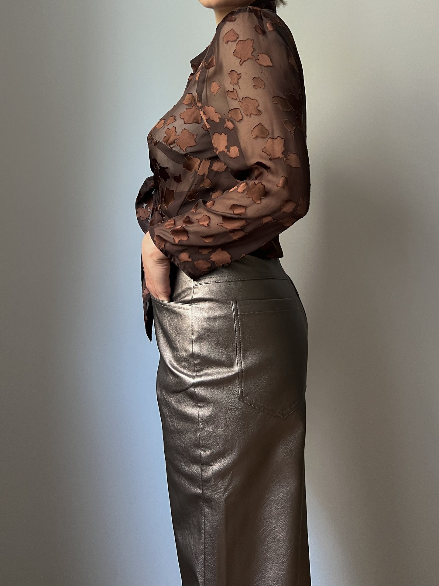 Pure silk brown blouse