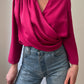 Pure silk cyclamen blouse