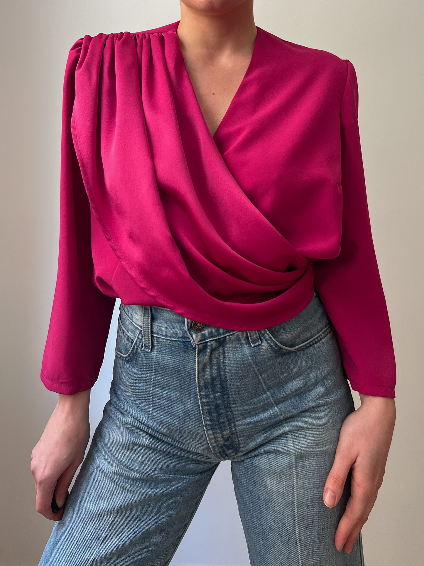 Pure silk cyclamen blouse