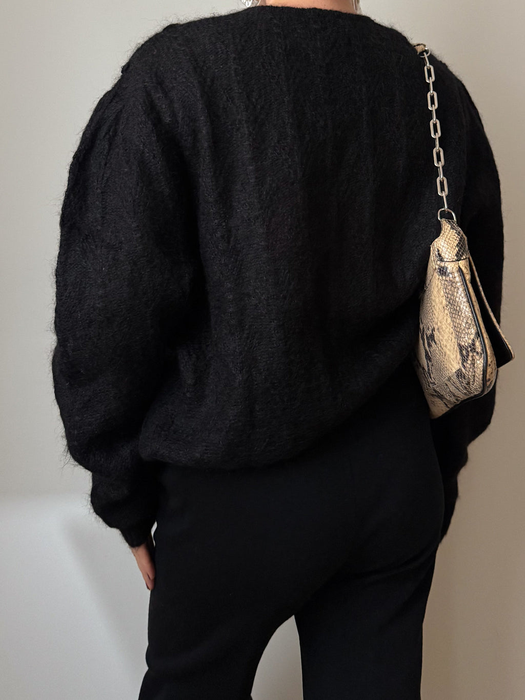 Kid mohair black cardigan