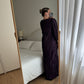 Pleated irregular purple dress