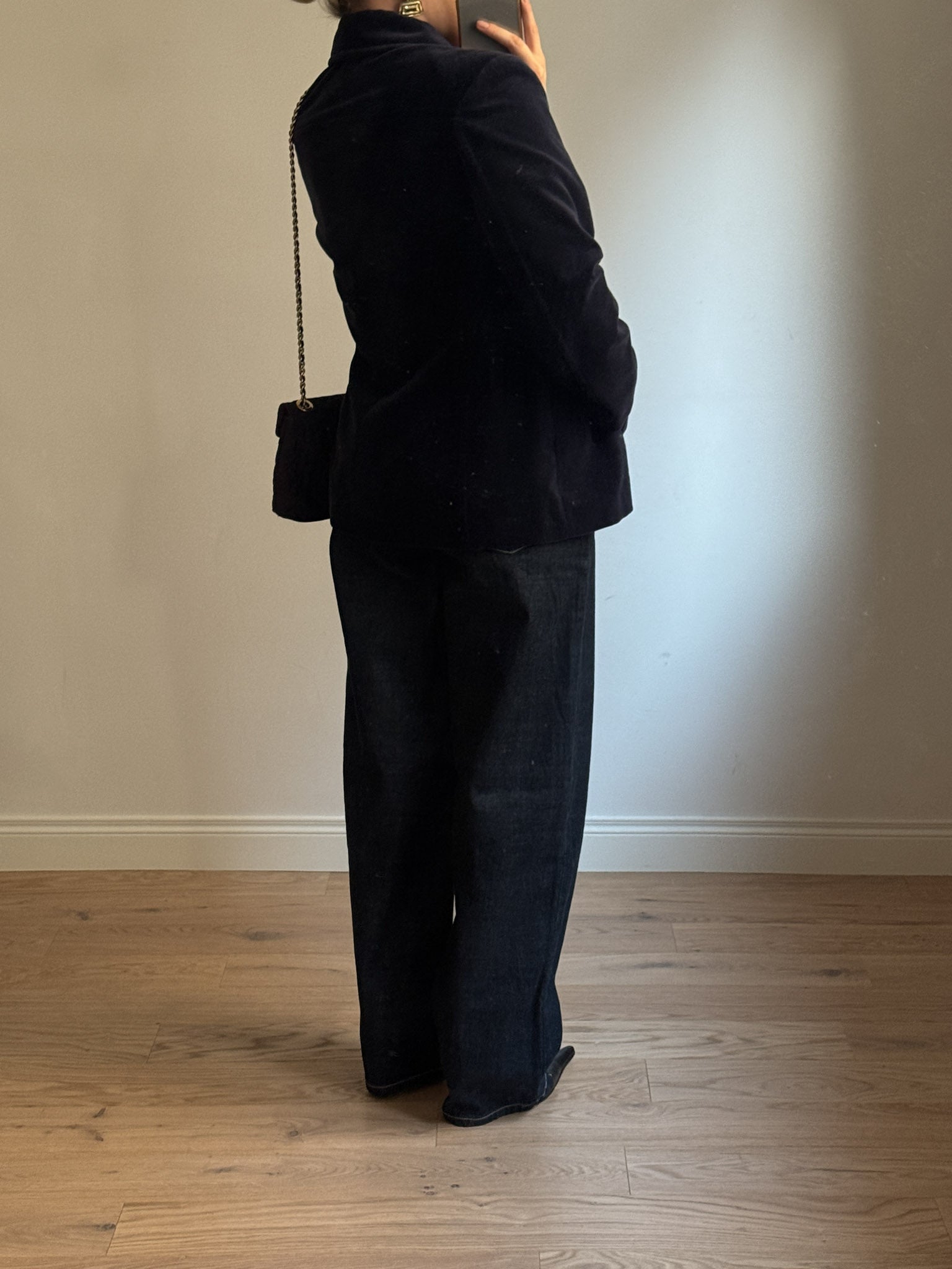 Cotton velvet blue blazer