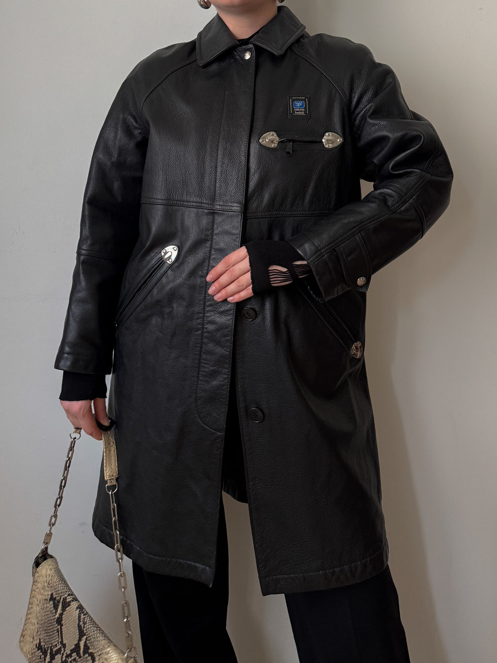 Piero Guidi leather black jacket