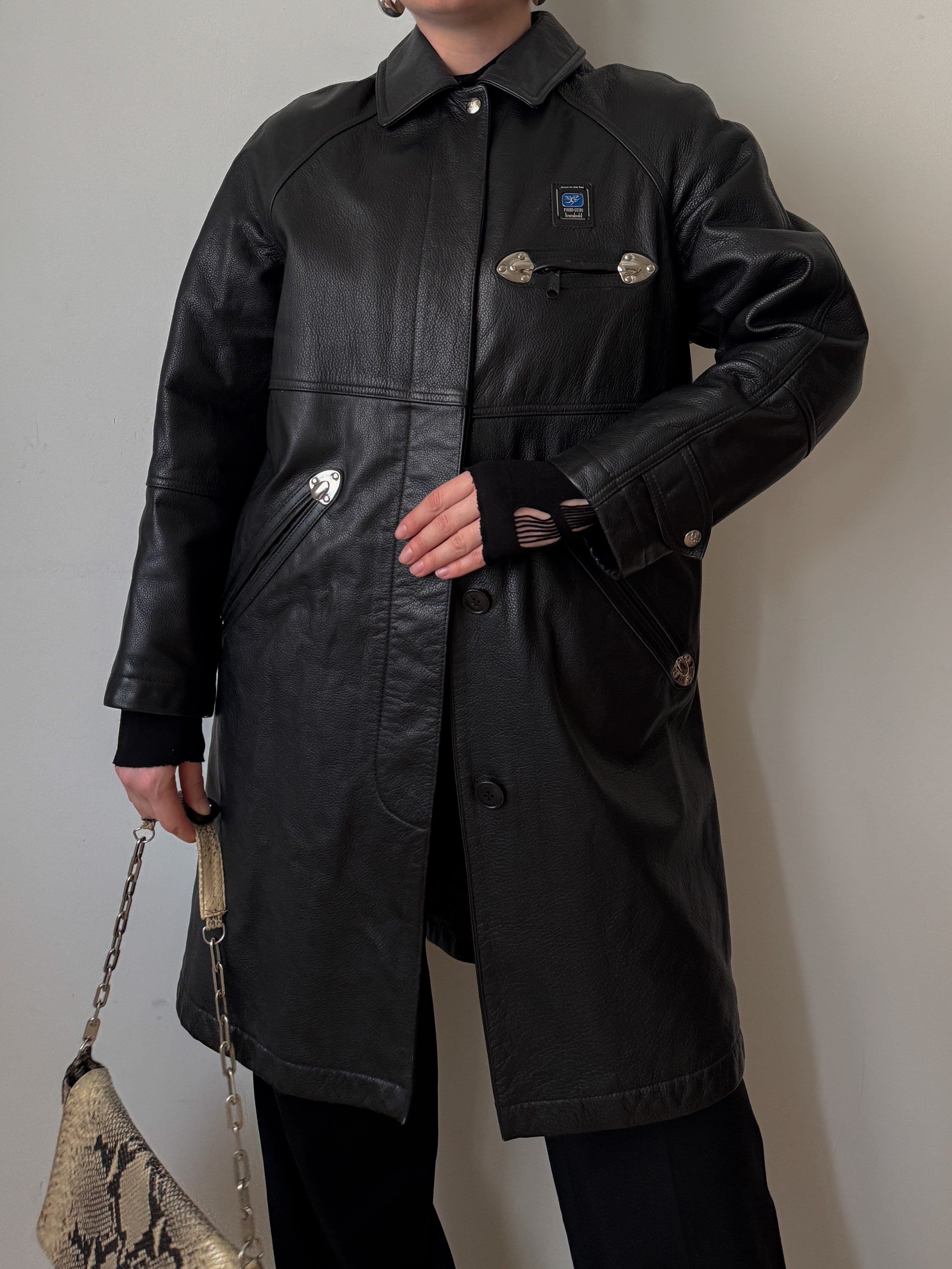 Piero Guidi leather black jacket