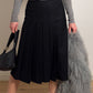Pure virgin wool black pleated skirt