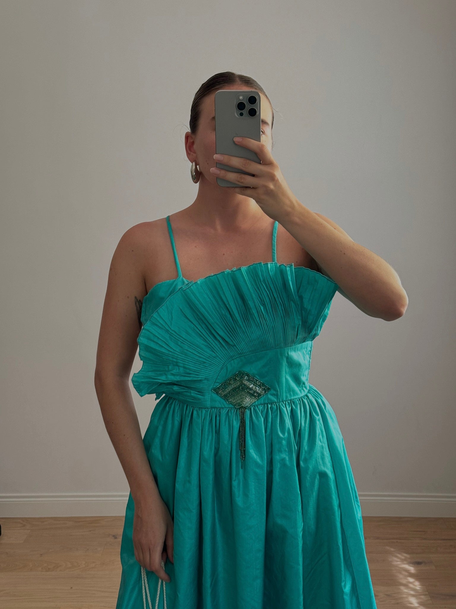 Turquoise shell dress