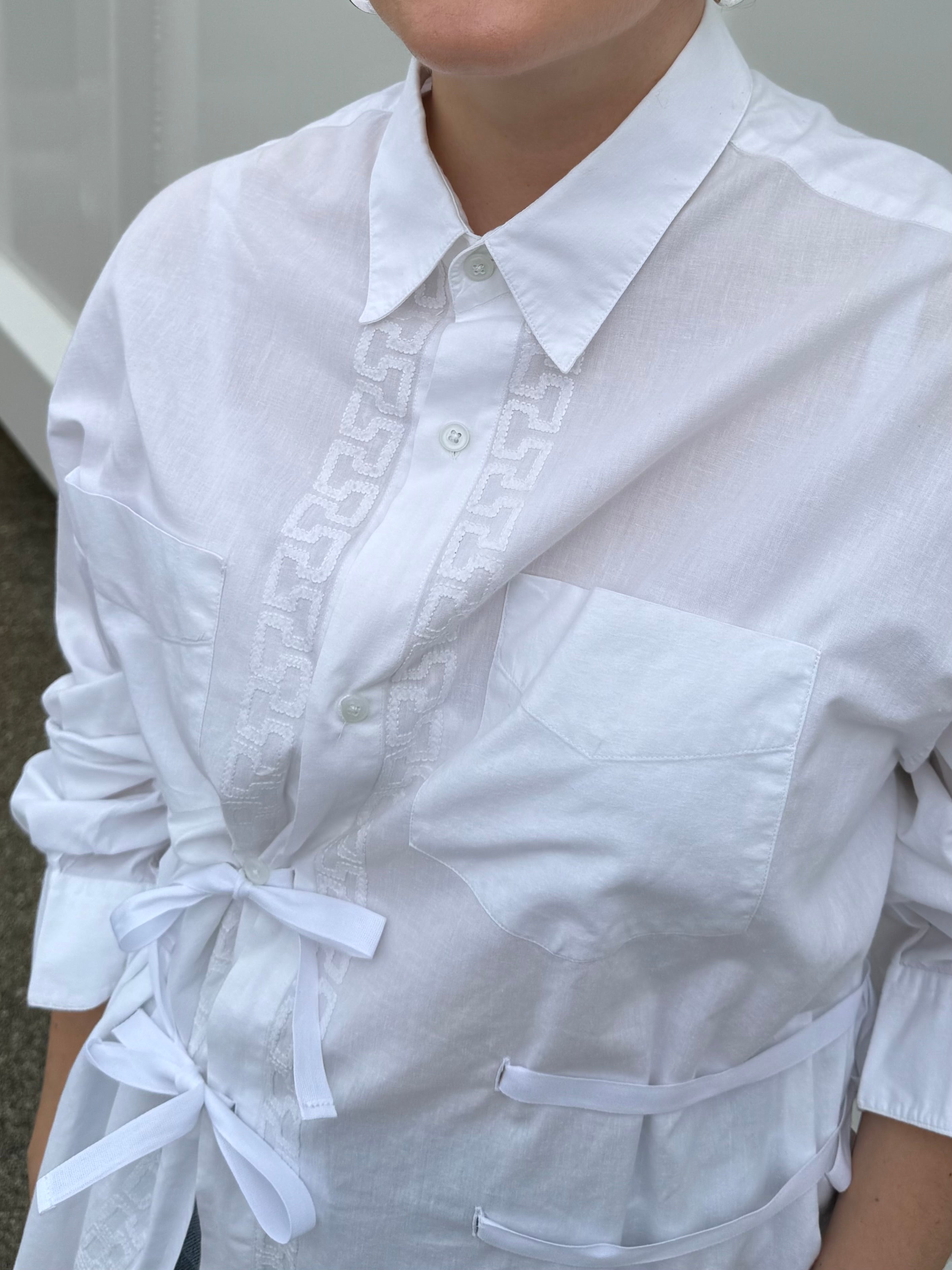 Isotta embroidered white cotton