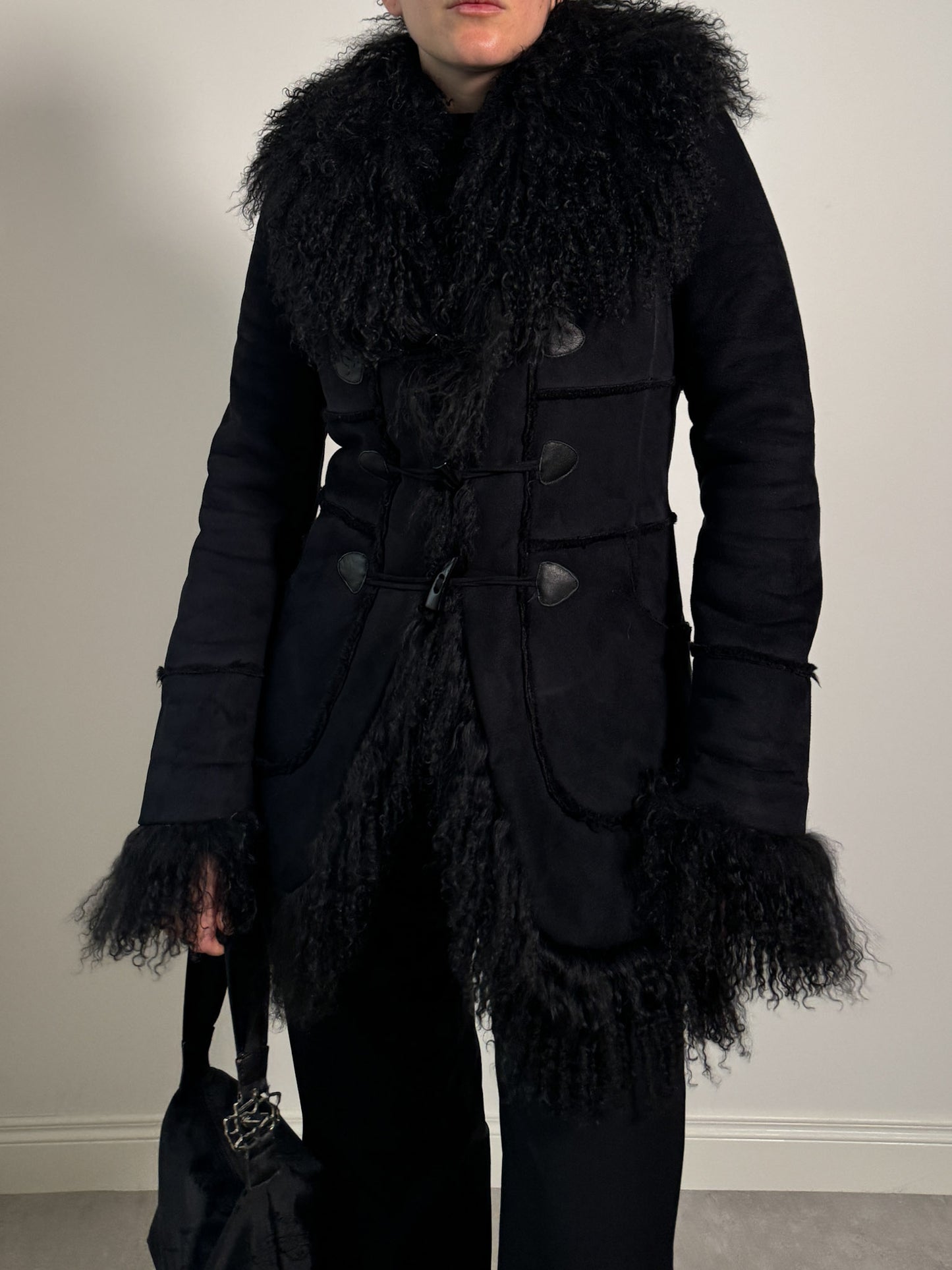 Fake shearling and mongolian coat