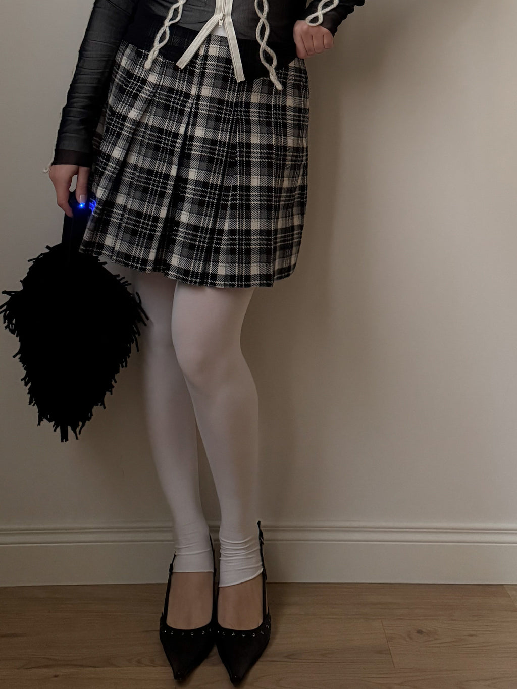 Pure wool tartan skirt