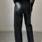 Real leather black pants