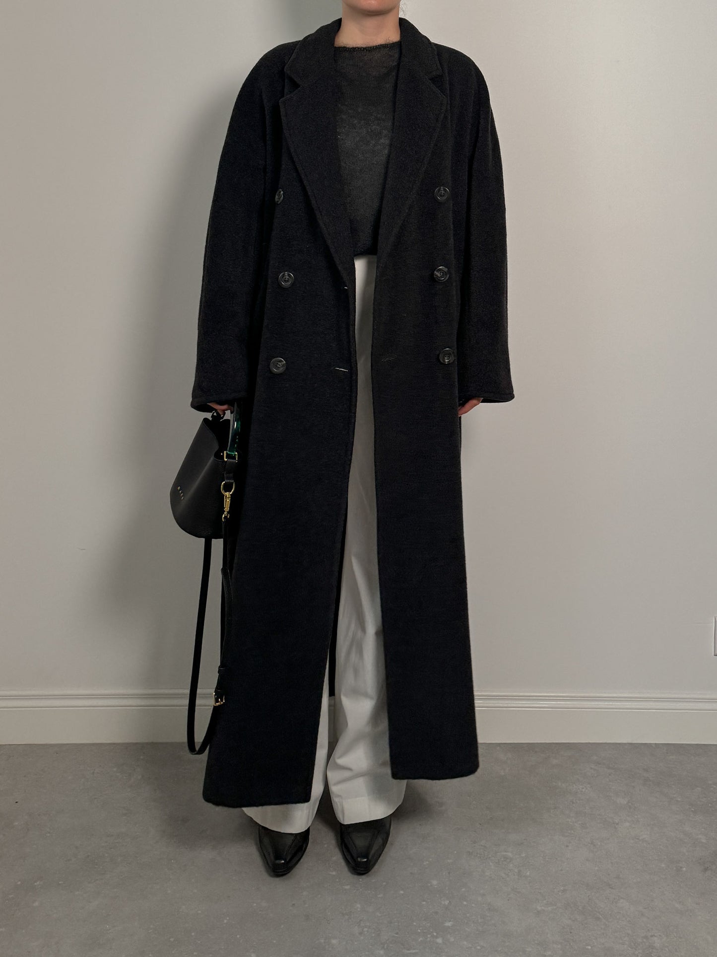 Persona wool and cashmere anthracite coat