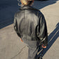 Genuin leather black bomber