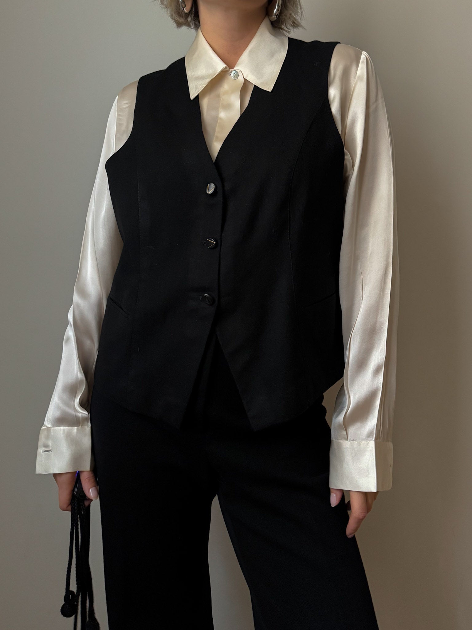 Pure wool black vest