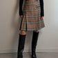 Pure wool pleated tartan skirt