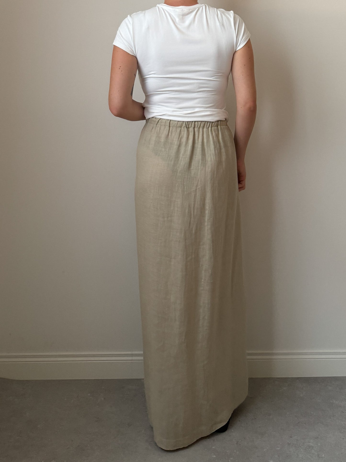 Pure linen beige skirt