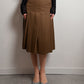 Pure virgine wool pleated camel skirt