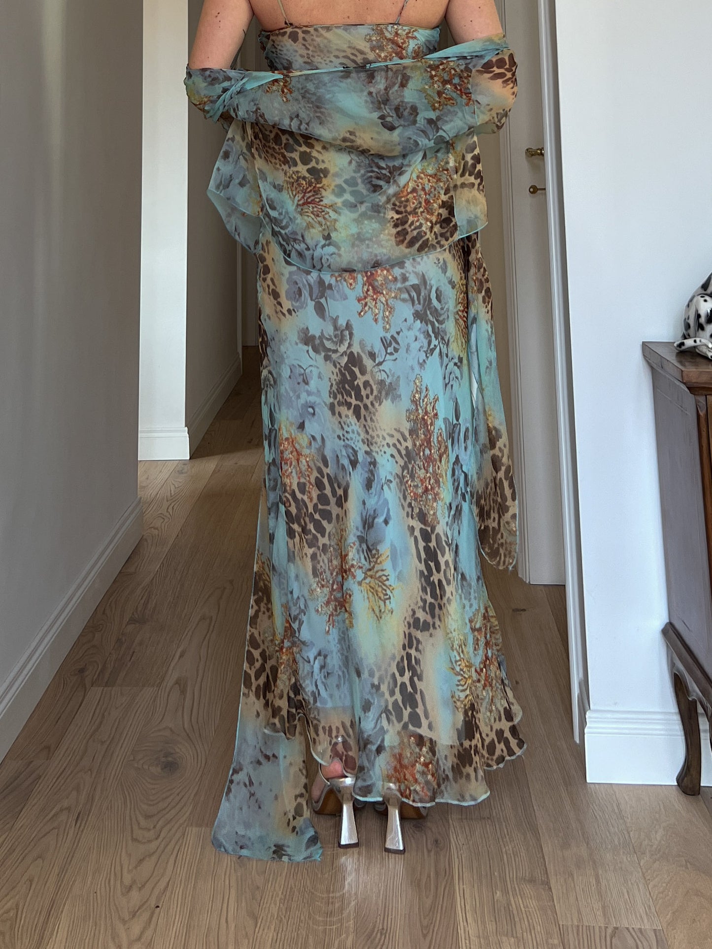 Pure silk animalier dress