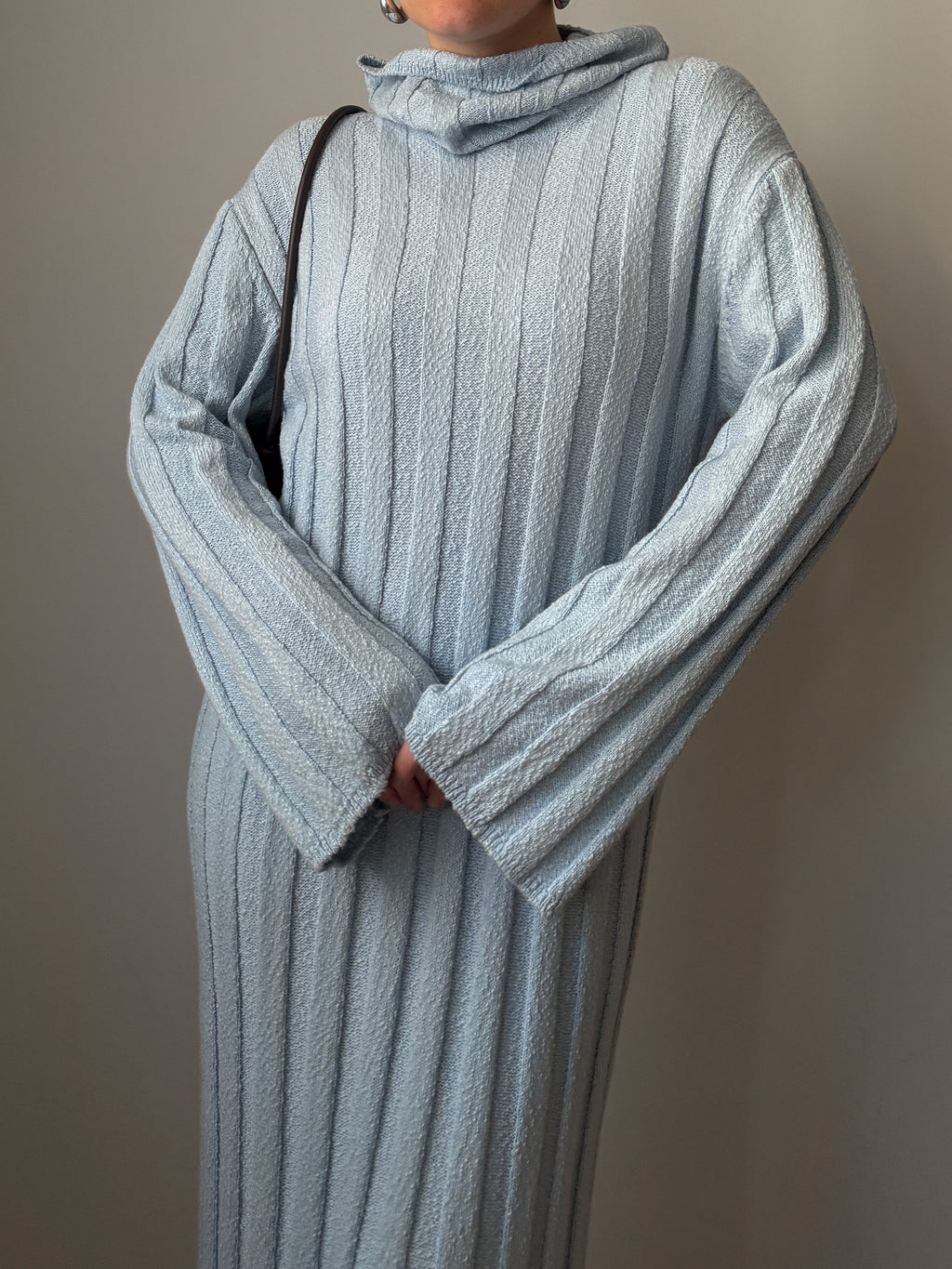 Wool blend sky maxi dress